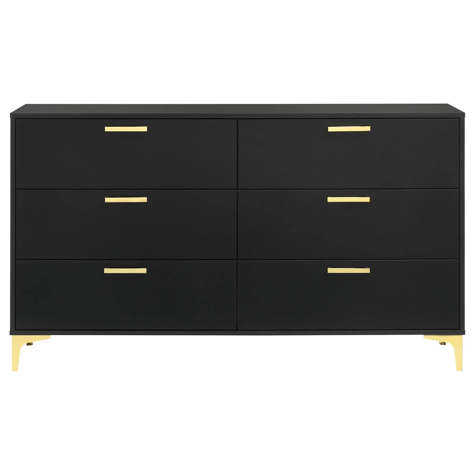 Kendall Black/Gold 6-Drawer Dresser