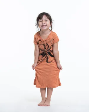 Kids Octopus Dress in Orange