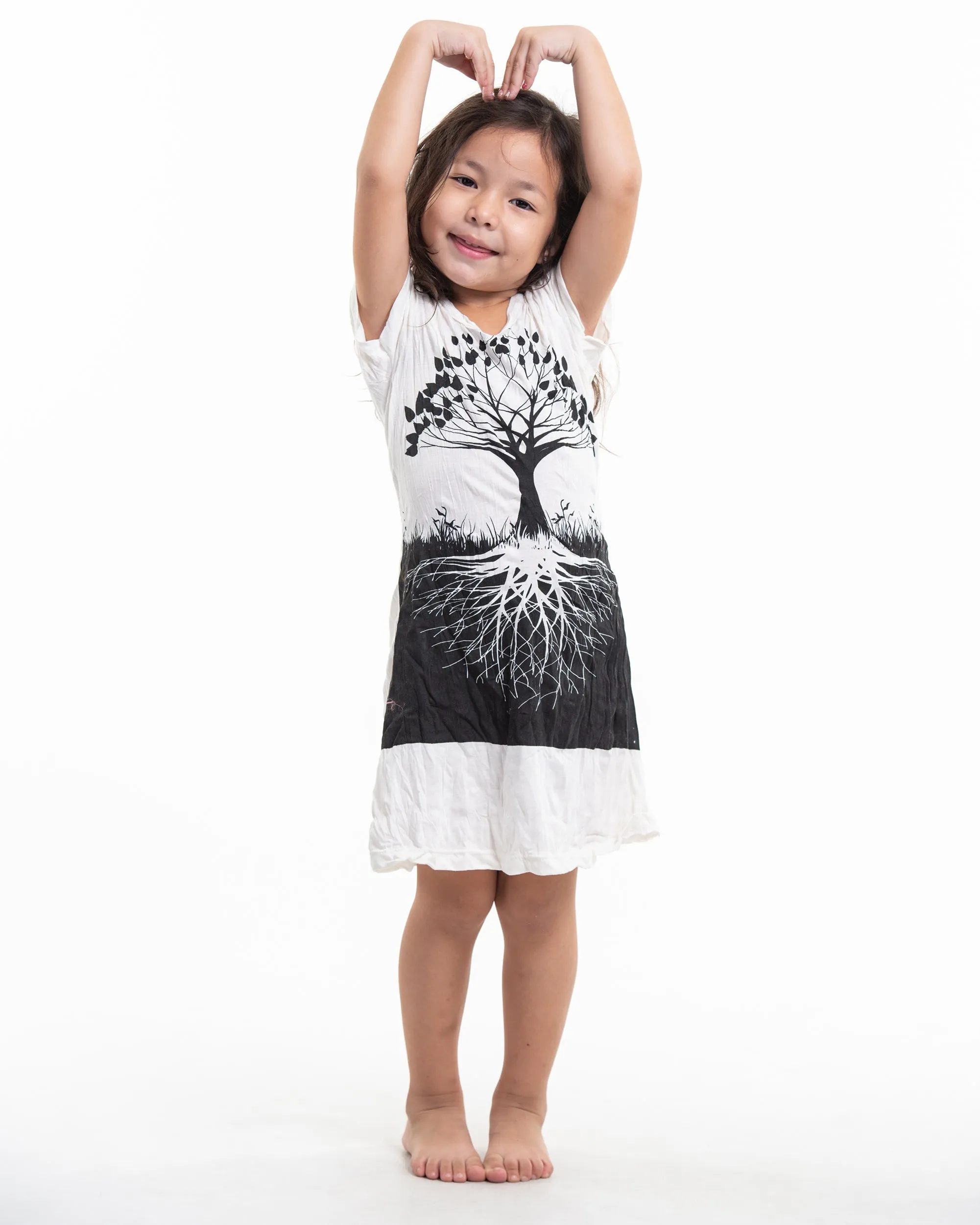 Kids Tree of Life Dress in White