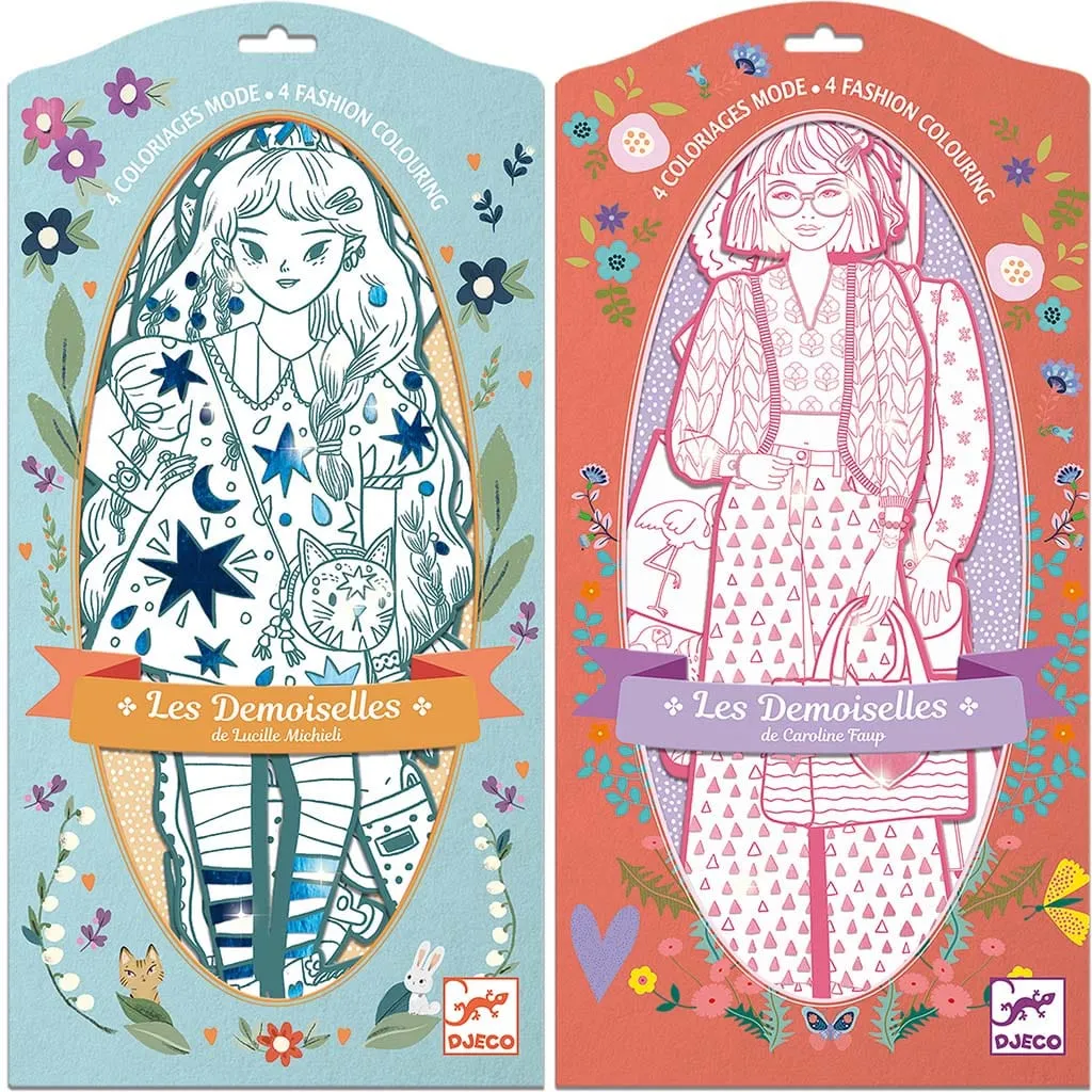 Les Demoiselles Fashion Colouring Paper Dolls Asst