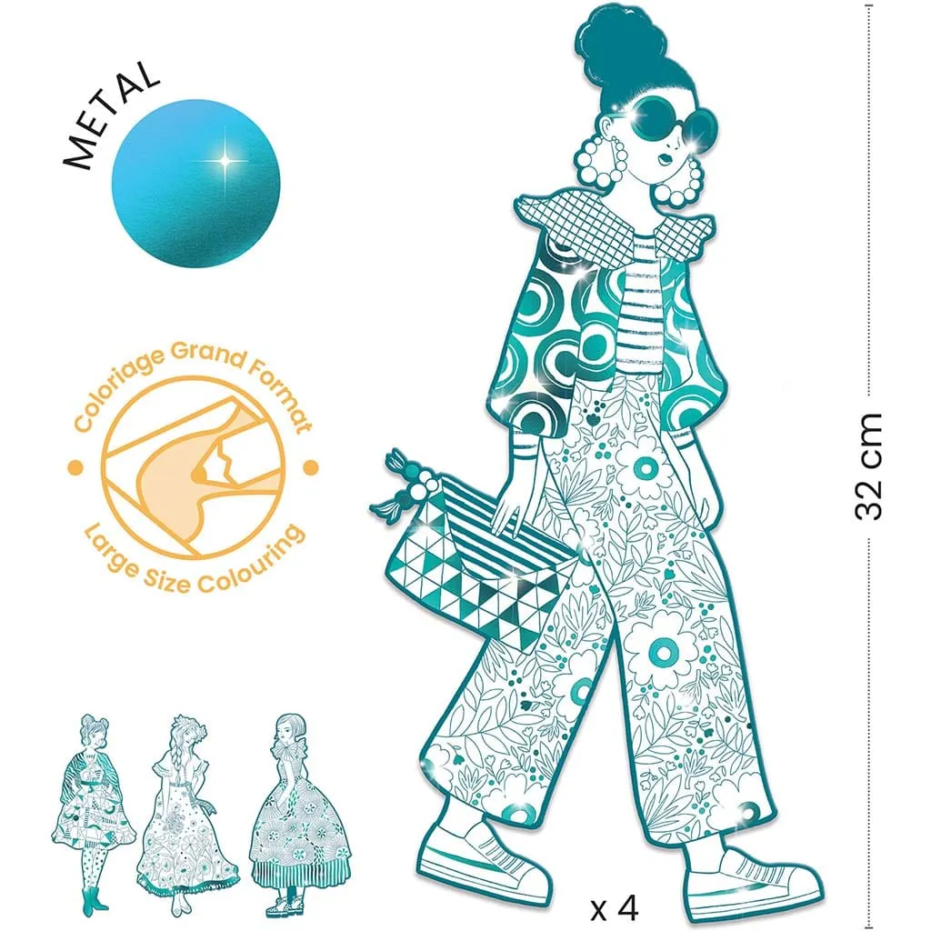 Les Demoiselles Fashion Colouring Paper Dolls Asst