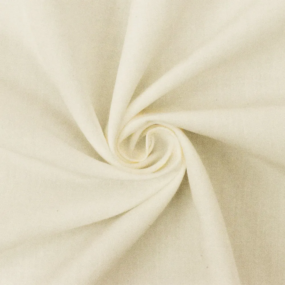 Light Ivory Solid Cotton Cross Hatch Woven Fabric