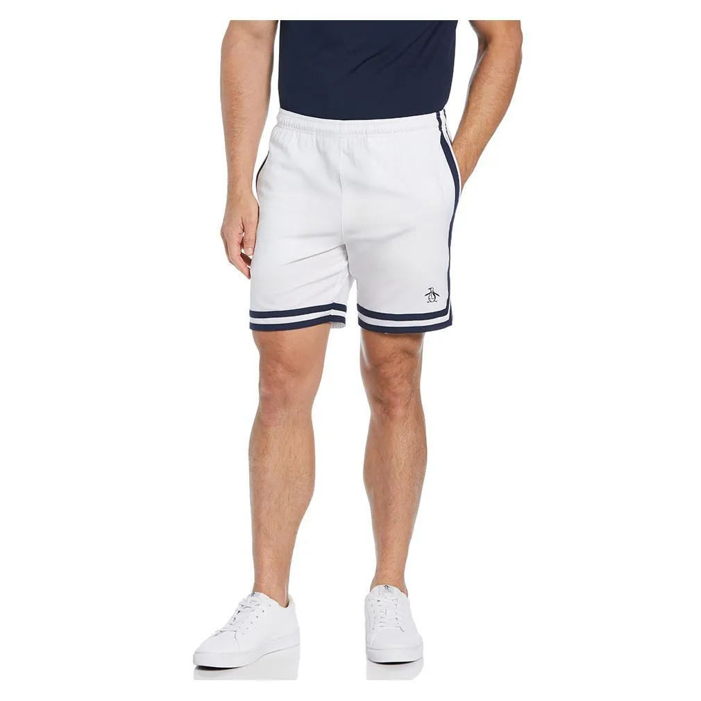Men`s Performance Color Block Tennis Short Bright White