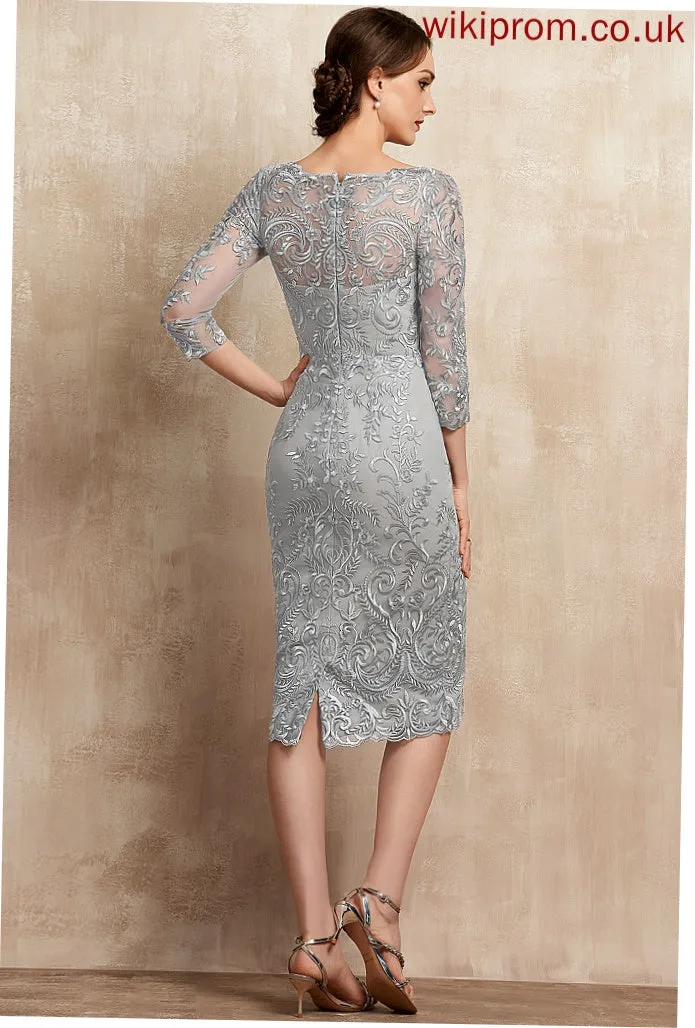 Mother Lace the Sheath/Column Bride of Knee-Length Mother of the Bride Dresses Dress Anya V-neck