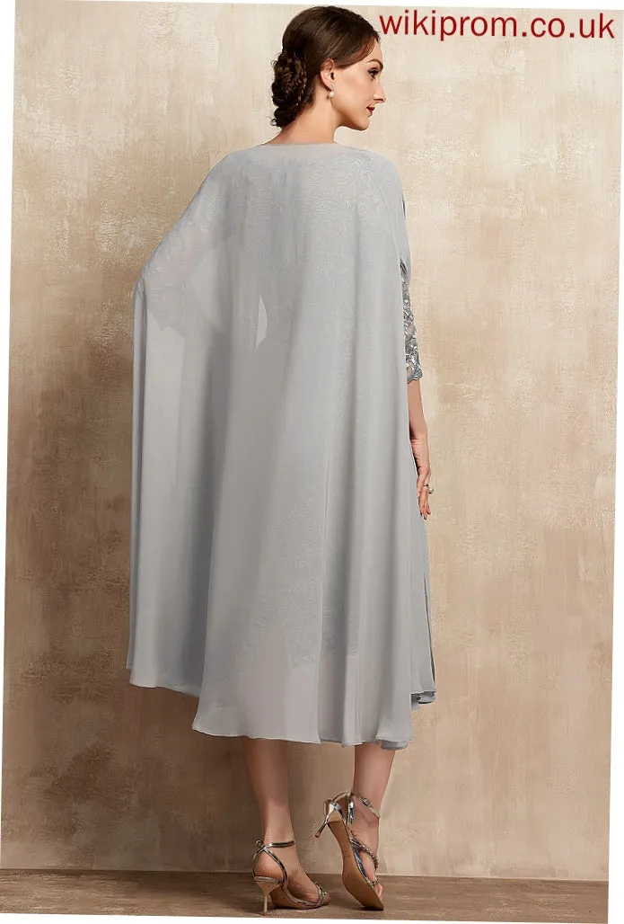 Mother Lace the Sheath/Column Bride of Knee-Length Mother of the Bride Dresses Dress Anya V-neck