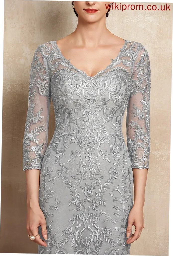 Mother Lace the Sheath/Column Bride of Knee-Length Mother of the Bride Dresses Dress Anya V-neck