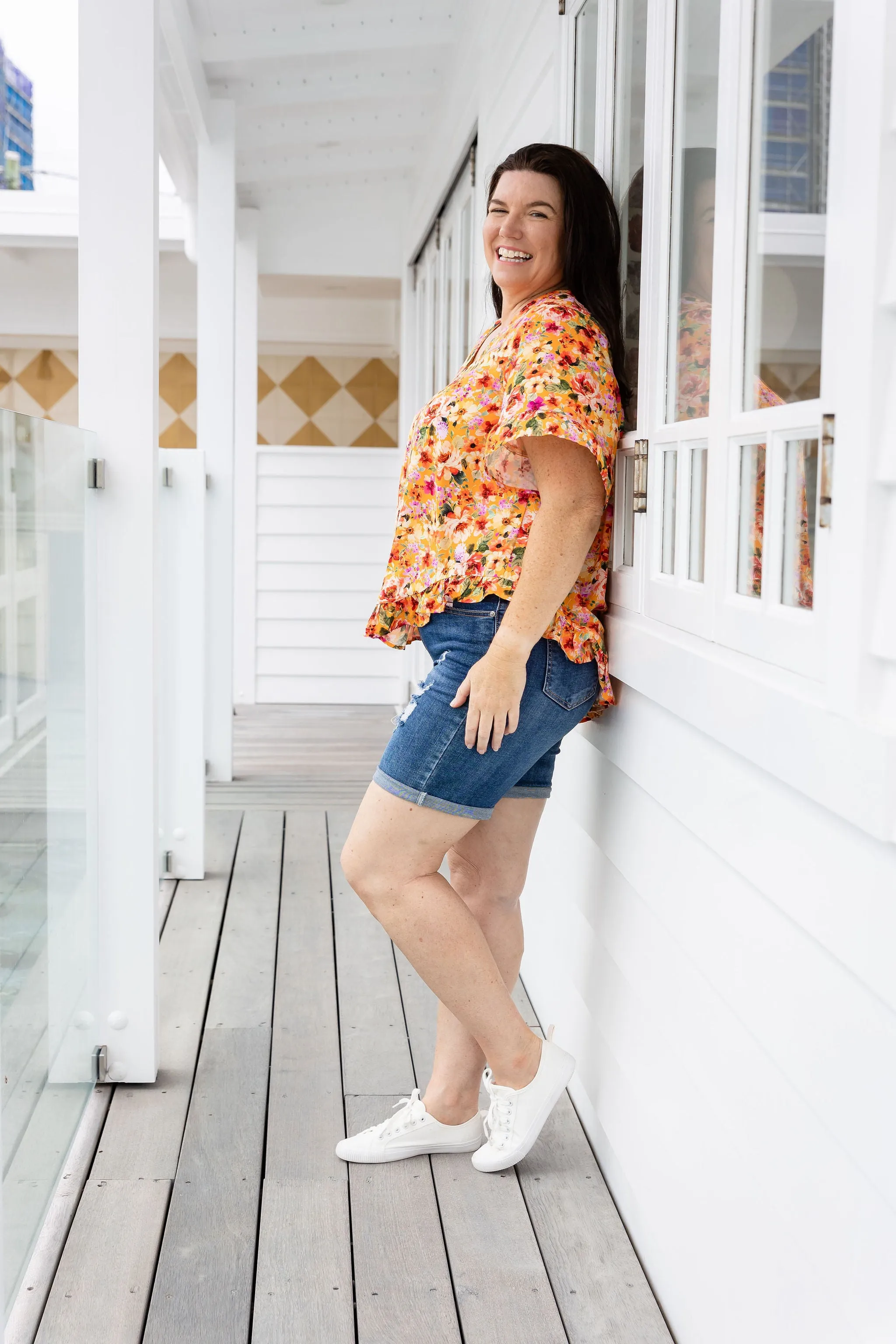 Natalie Top in Sunshine Floral