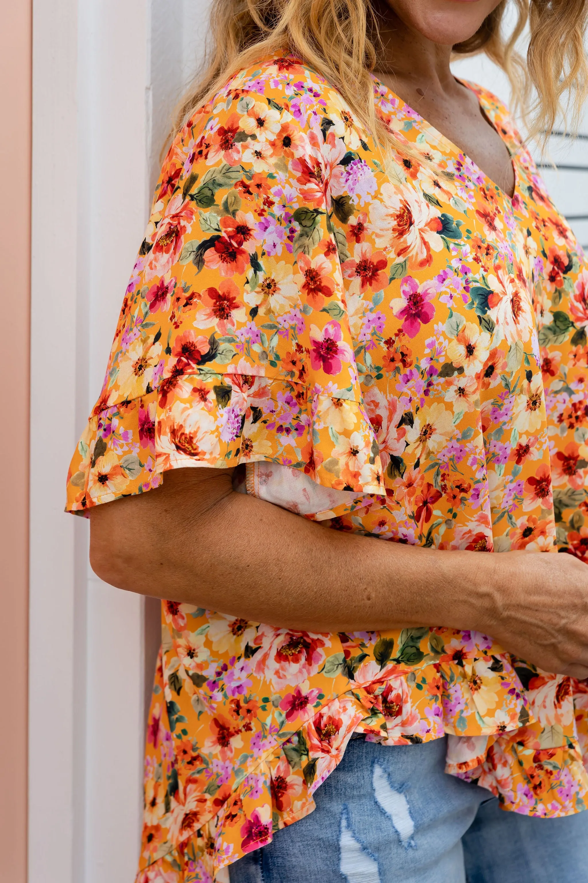 Natalie Top in Sunshine Floral