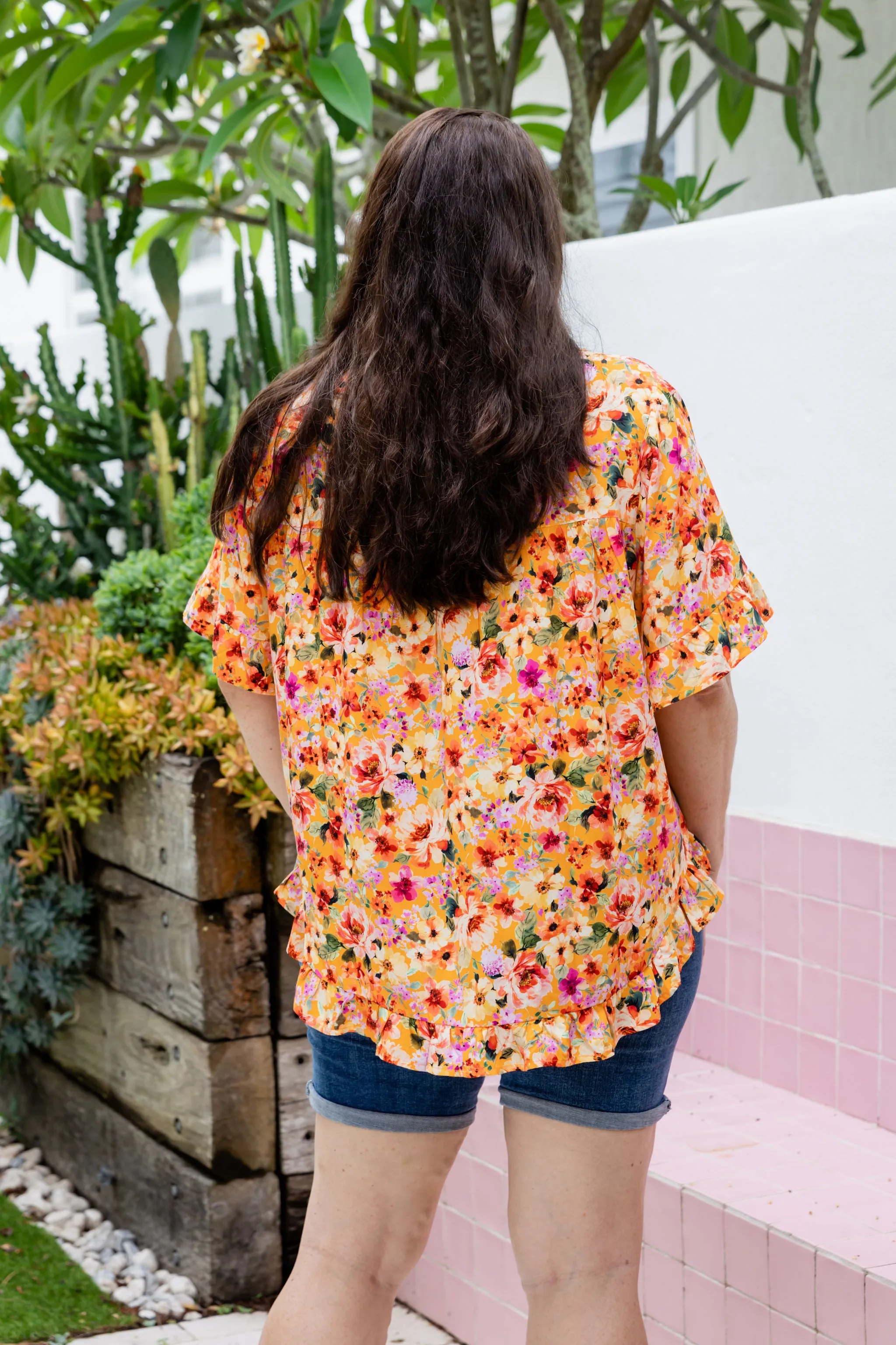 Natalie Top in Sunshine Floral