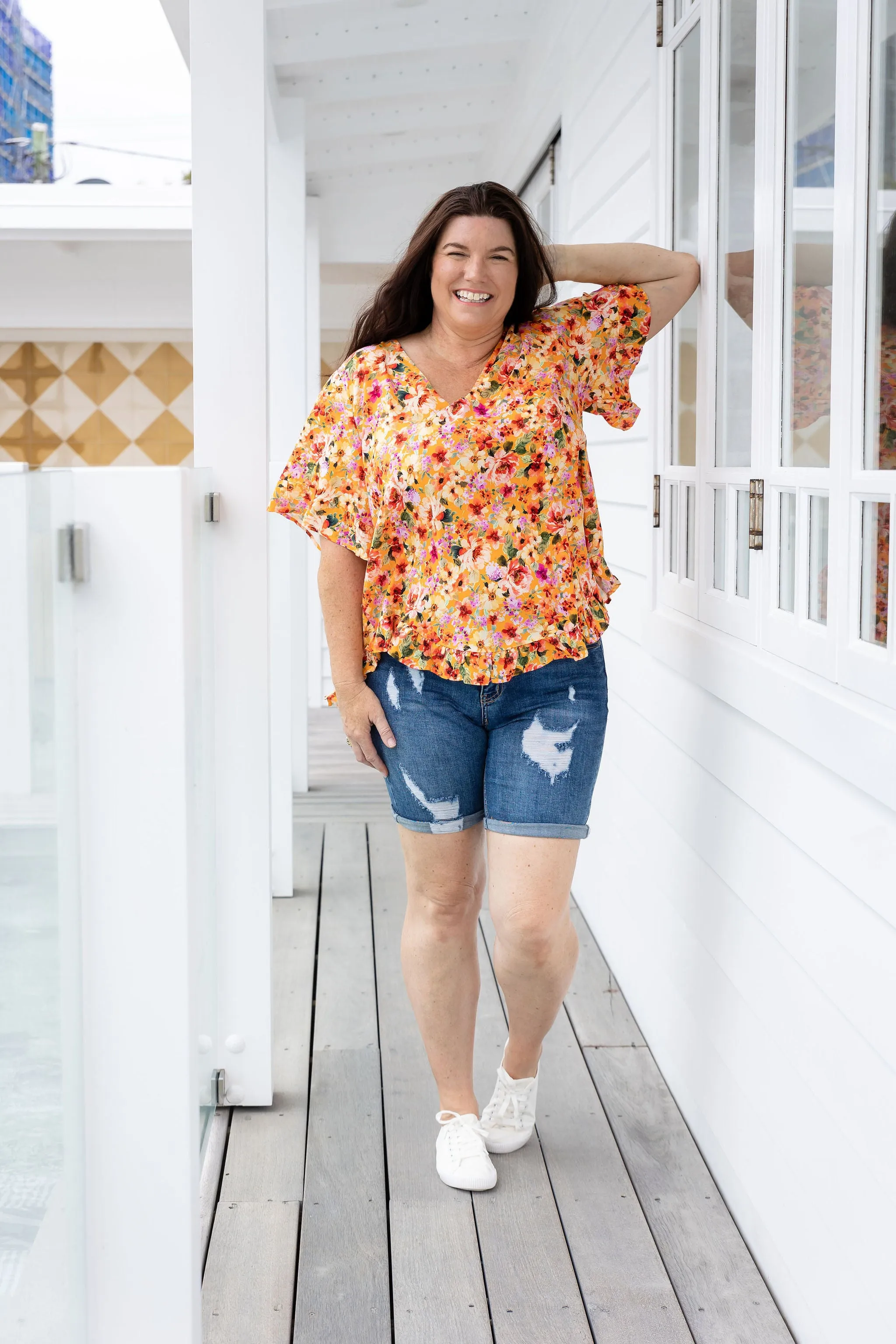 Natalie Top in Sunshine Floral