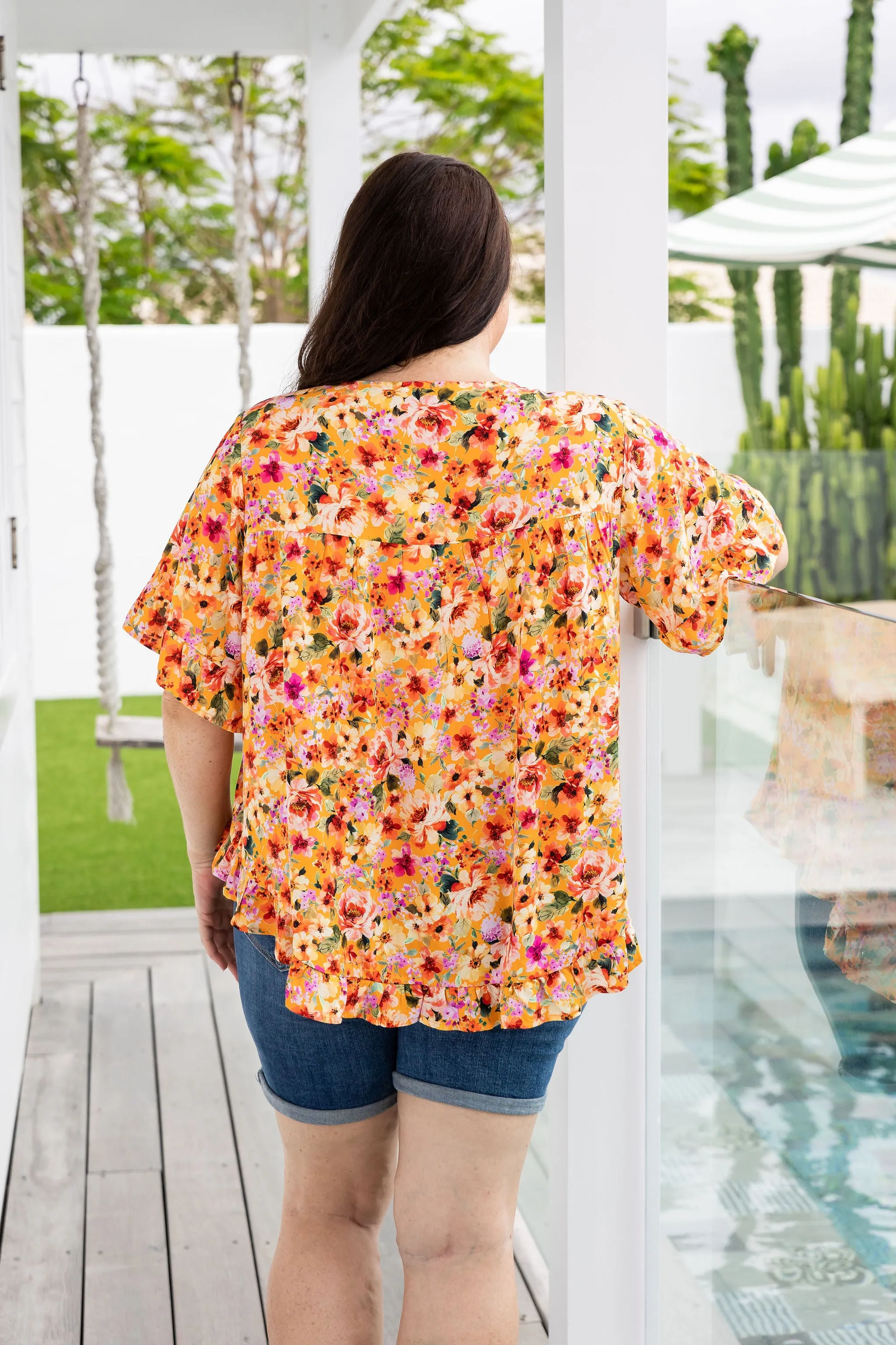 Natalie Top in Sunshine Floral