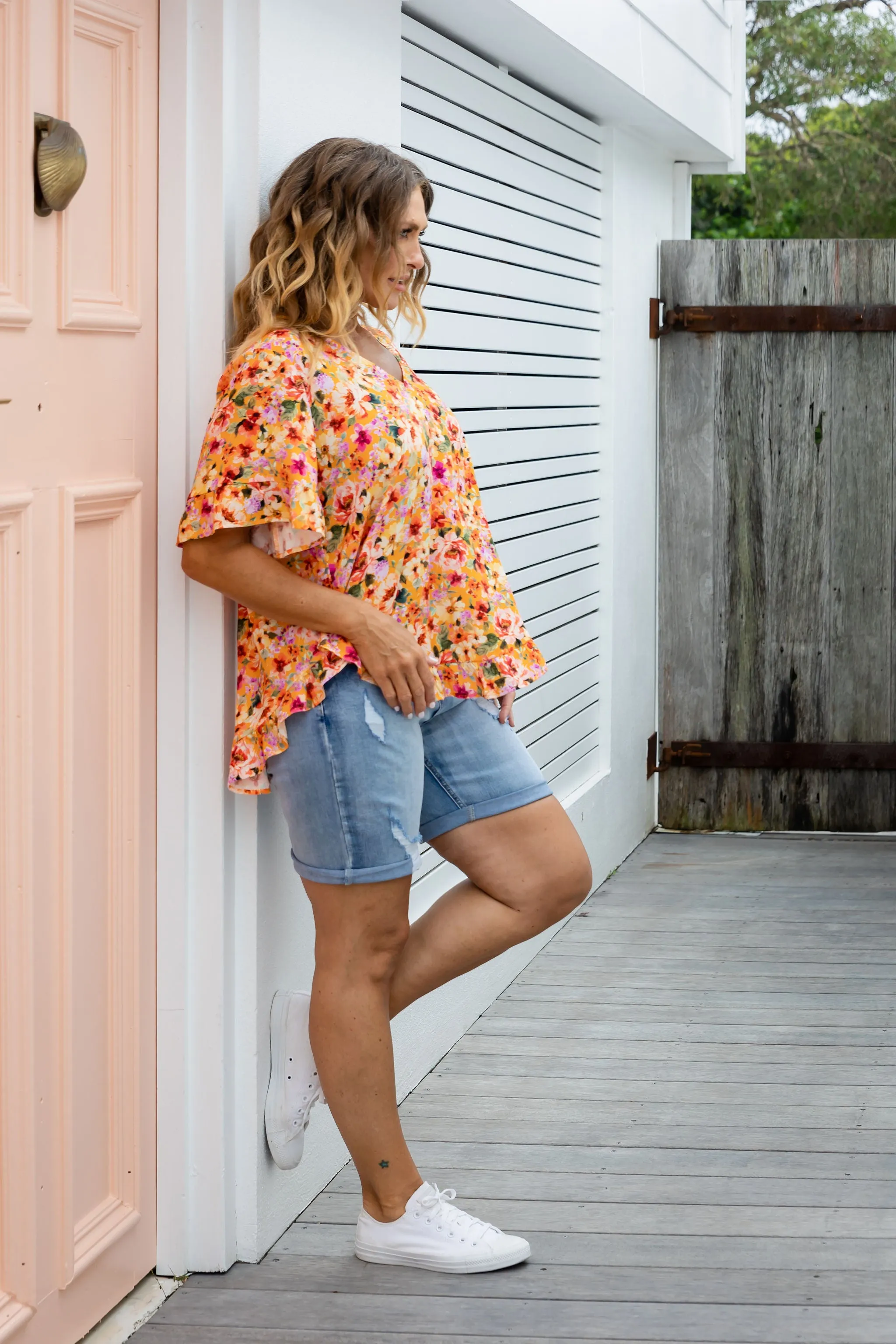 Natalie Top in Sunshine Floral