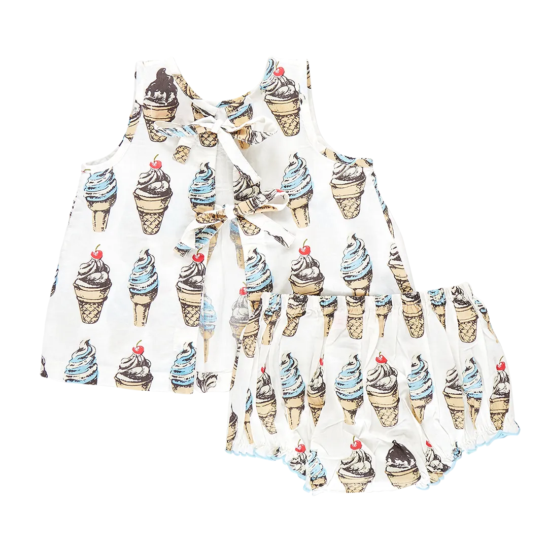 Pink Chicken Baby Girls Jaipur Set - Vintage Soft Serve