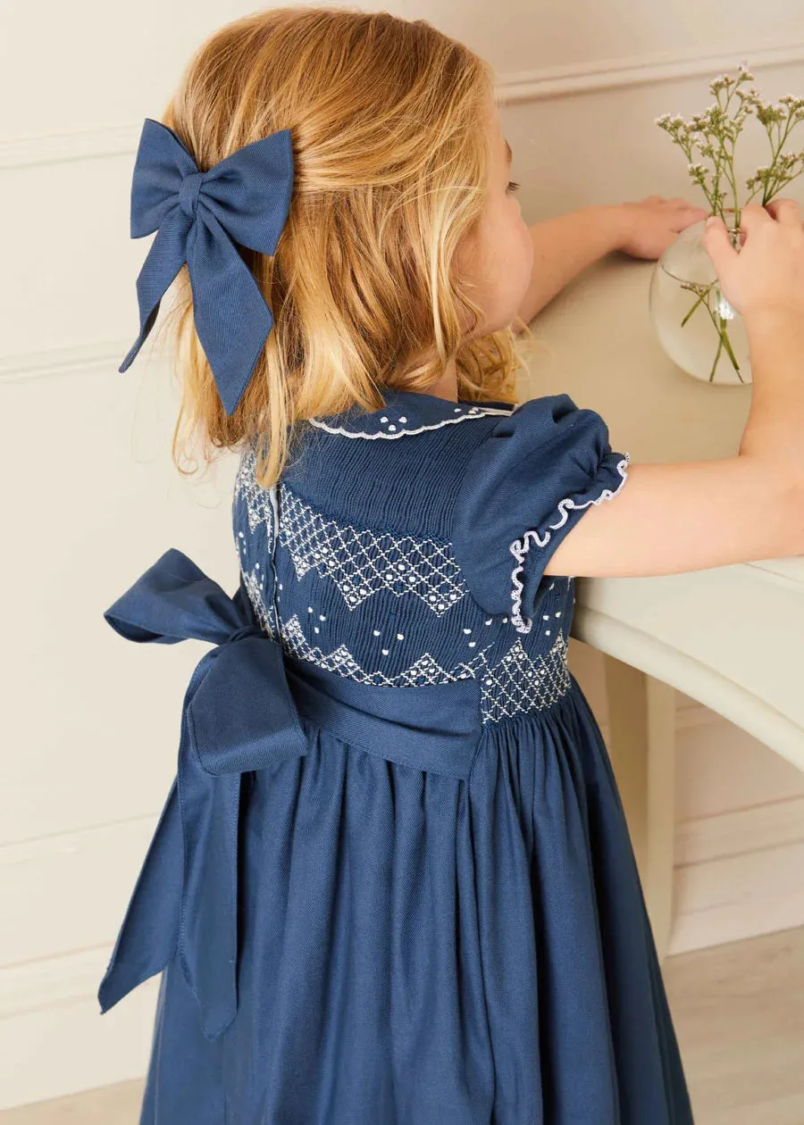 Plain Long Bow Clip in Royal Blue