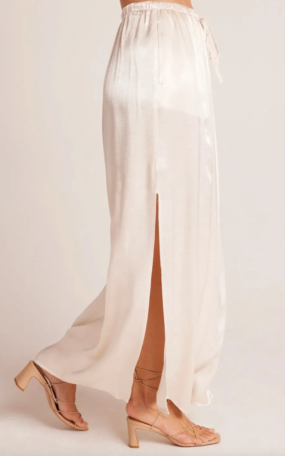 Pleat Front Maxi Skirt