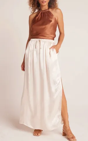 Pleat Front Maxi Skirt