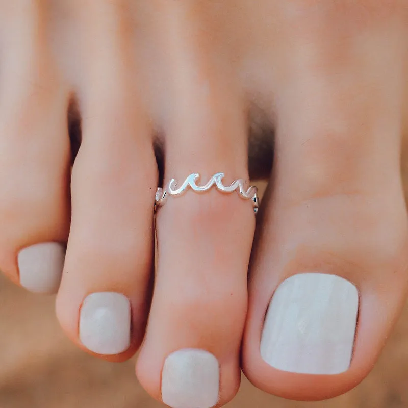 PURA VIDA WAVE BAND TOE RING NEW!