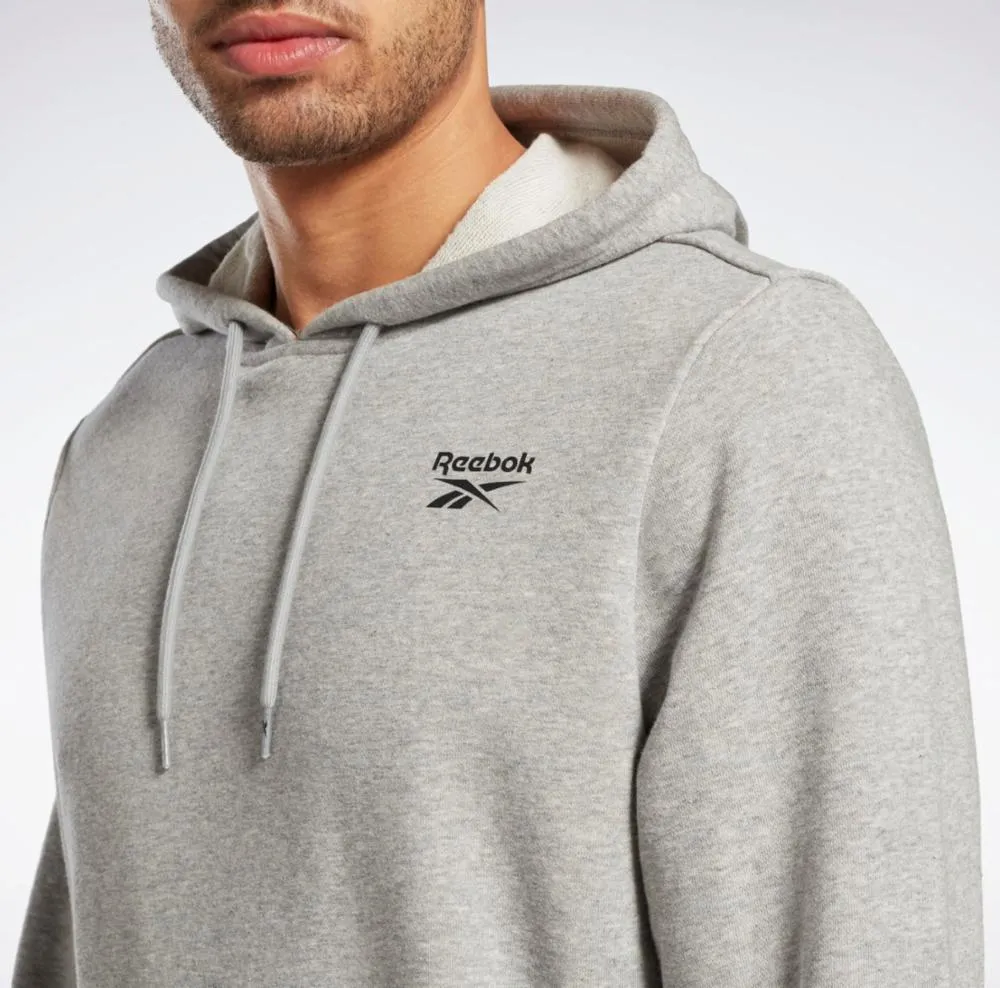 Reebok Apparel Men Reebok Identity French Terry Logo Pullover Hoodie MEDIUM GREY HEATHER