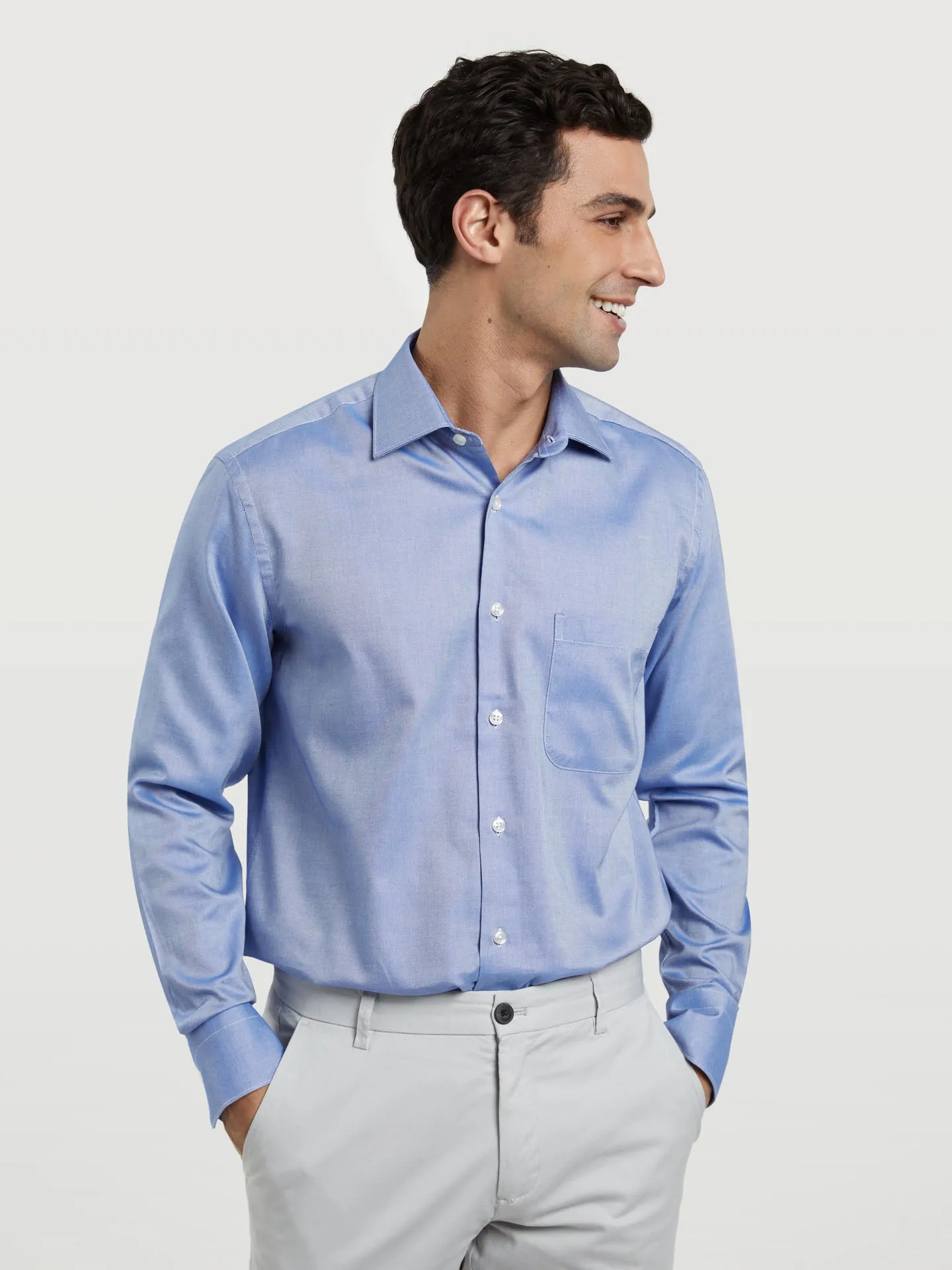Regular fit business plain oxford formal shirt