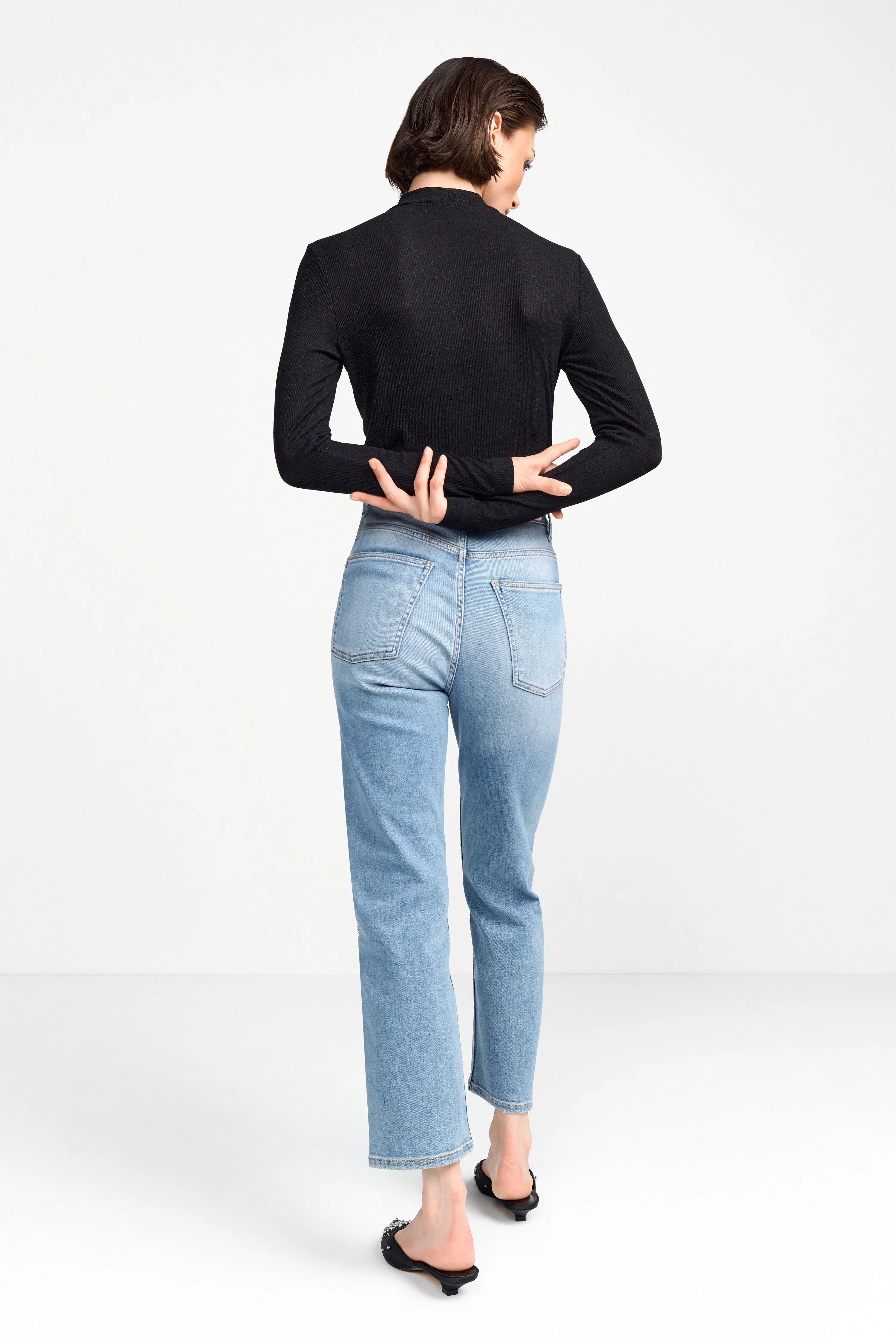 RICH&ROYAL LONGSLEEVE MIT GLITZEREFFEKT SCHWARZ 2410 EV Glam Rib