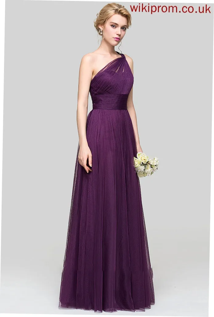 Ruffle Prom Dresses A-Line Floor-Length With Alondra One-Shoulder Tulle