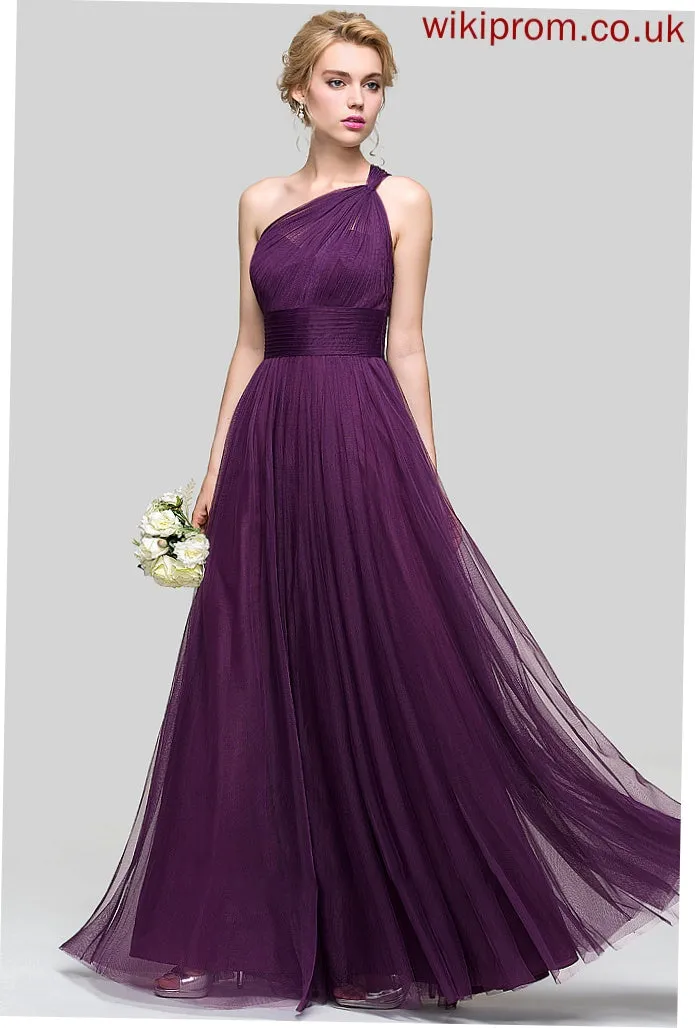 Ruffle Prom Dresses A-Line Floor-Length With Alondra One-Shoulder Tulle
