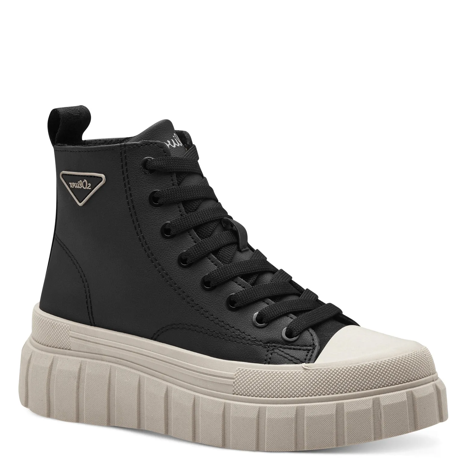 S Oliver Womens Black High Top Chunky Boots  5-25233-43