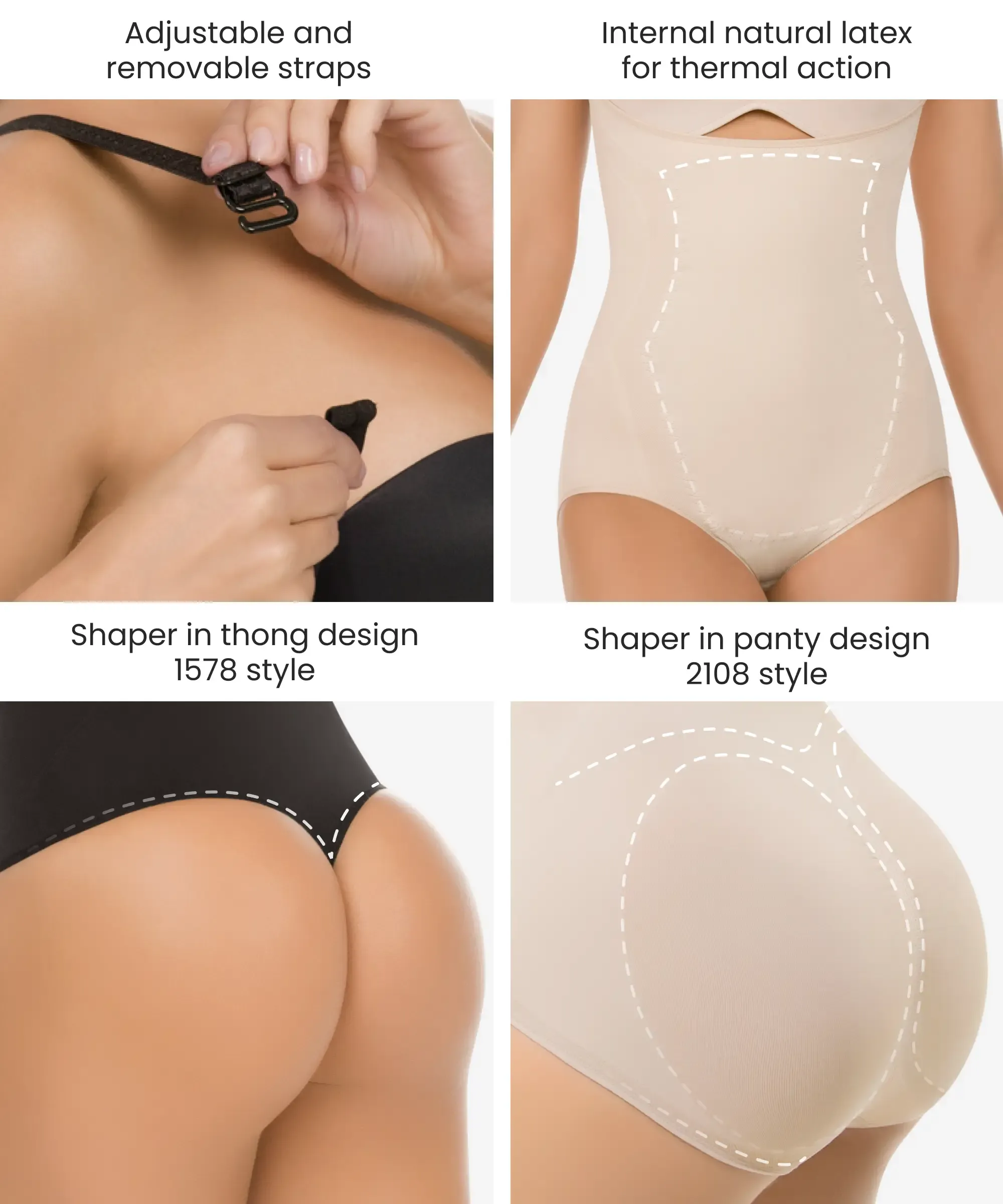 Seamless thermal abdomen focused body shaper - Styles 1577 / 1578