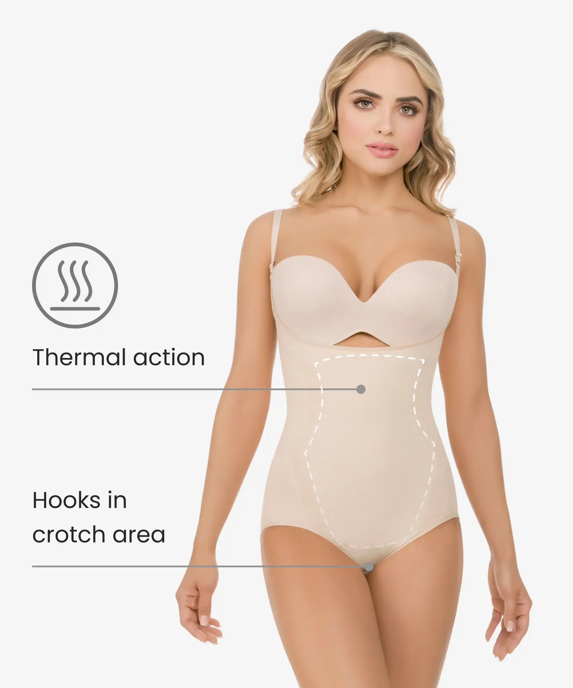 Seamless thermal abdomen focused body shaper - Styles 1577 / 1578