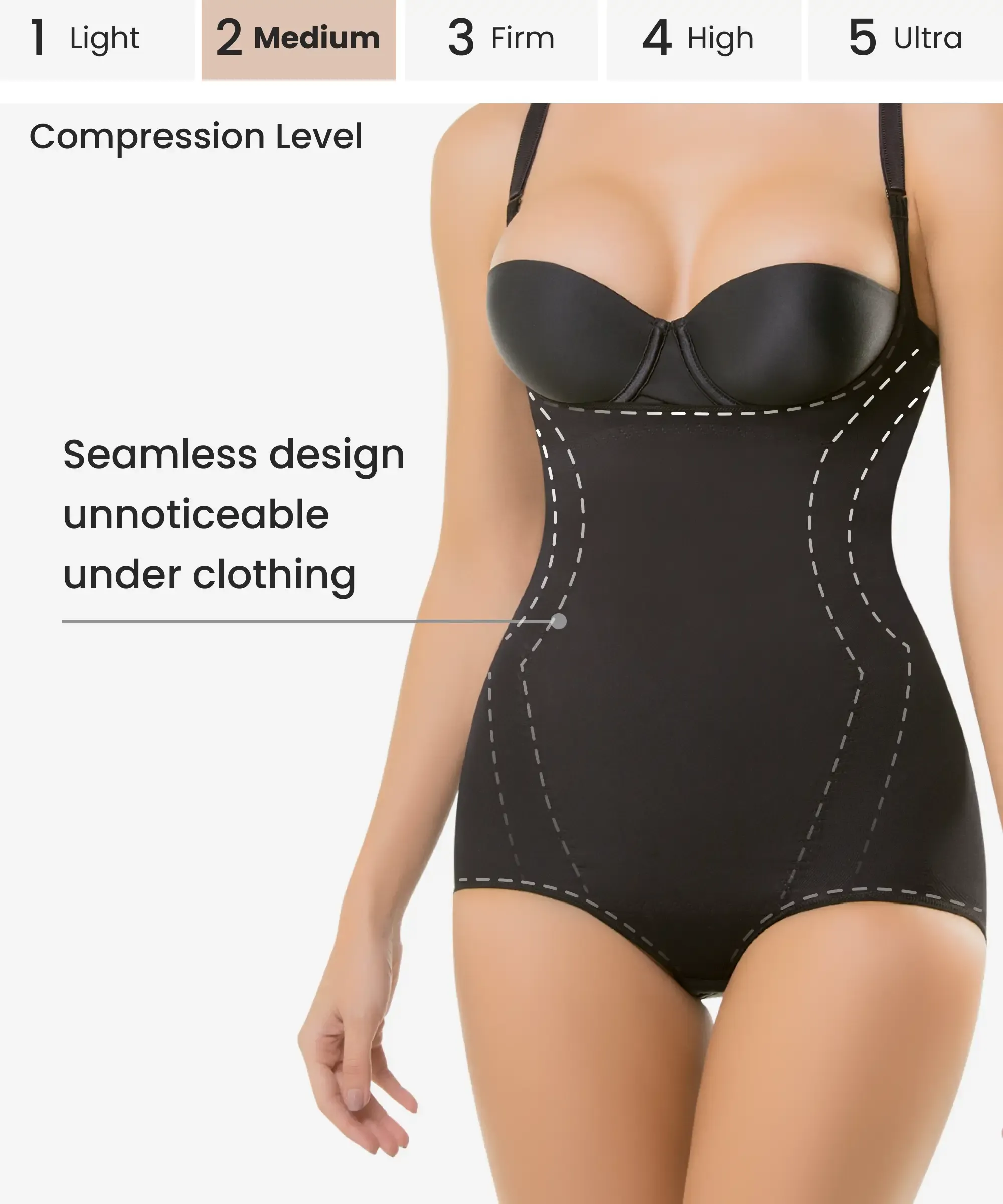 Seamless thermal abdomen focused body shaper - Styles 1577 / 1578