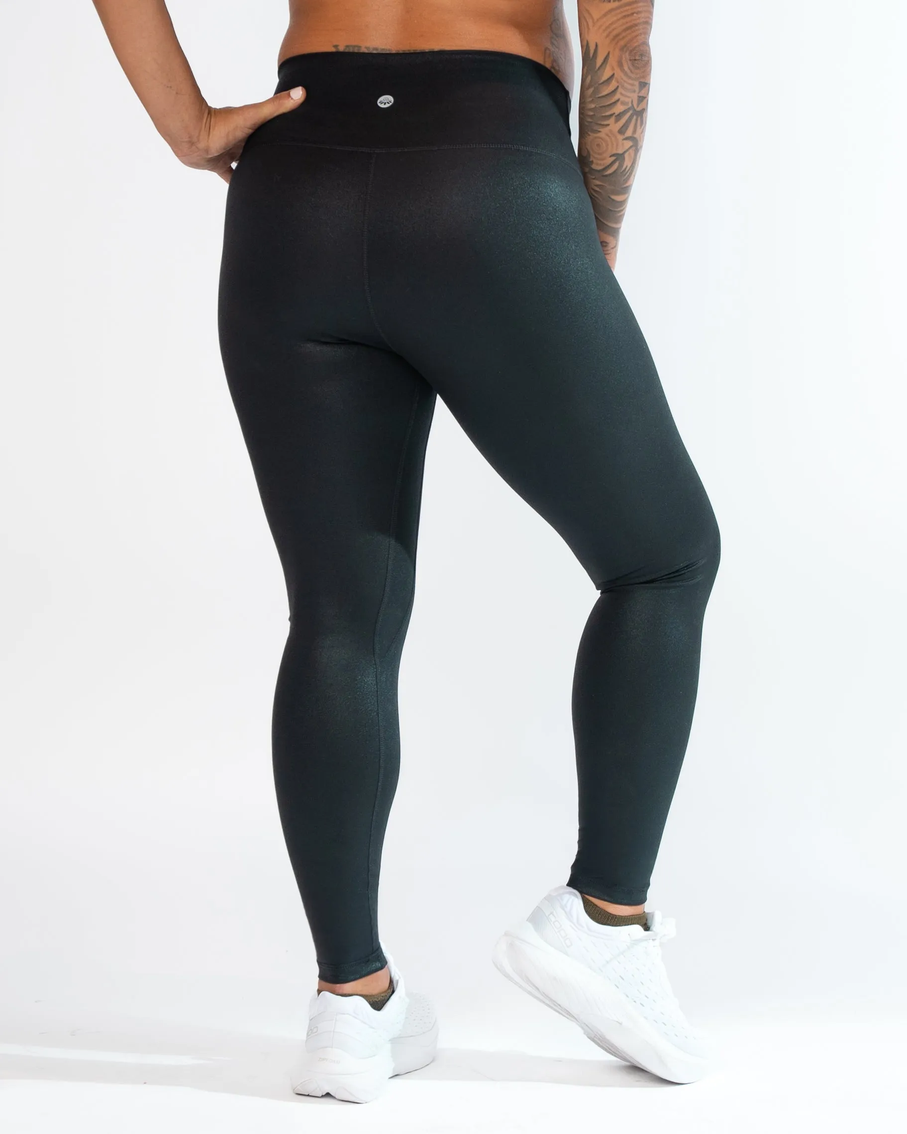 Skin Salutation Leggings - Black Shimmer Foil