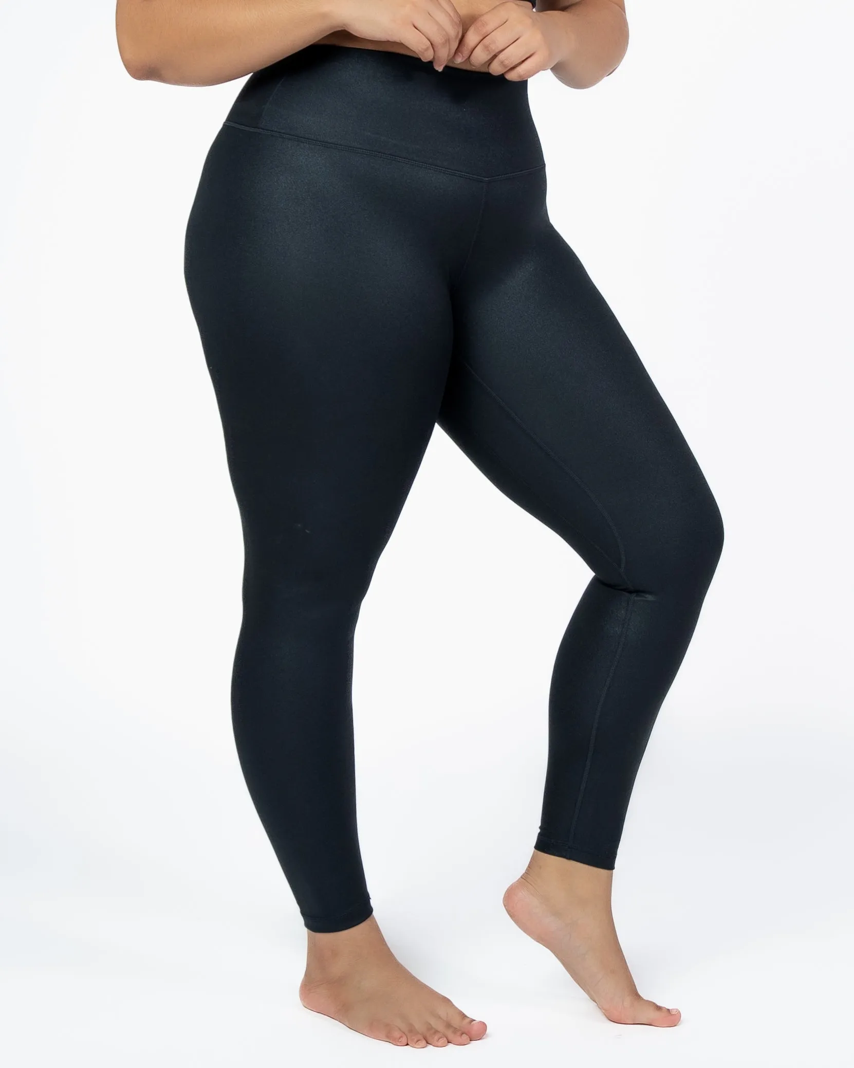 Skin Salutation Leggings - Black Shimmer Foil