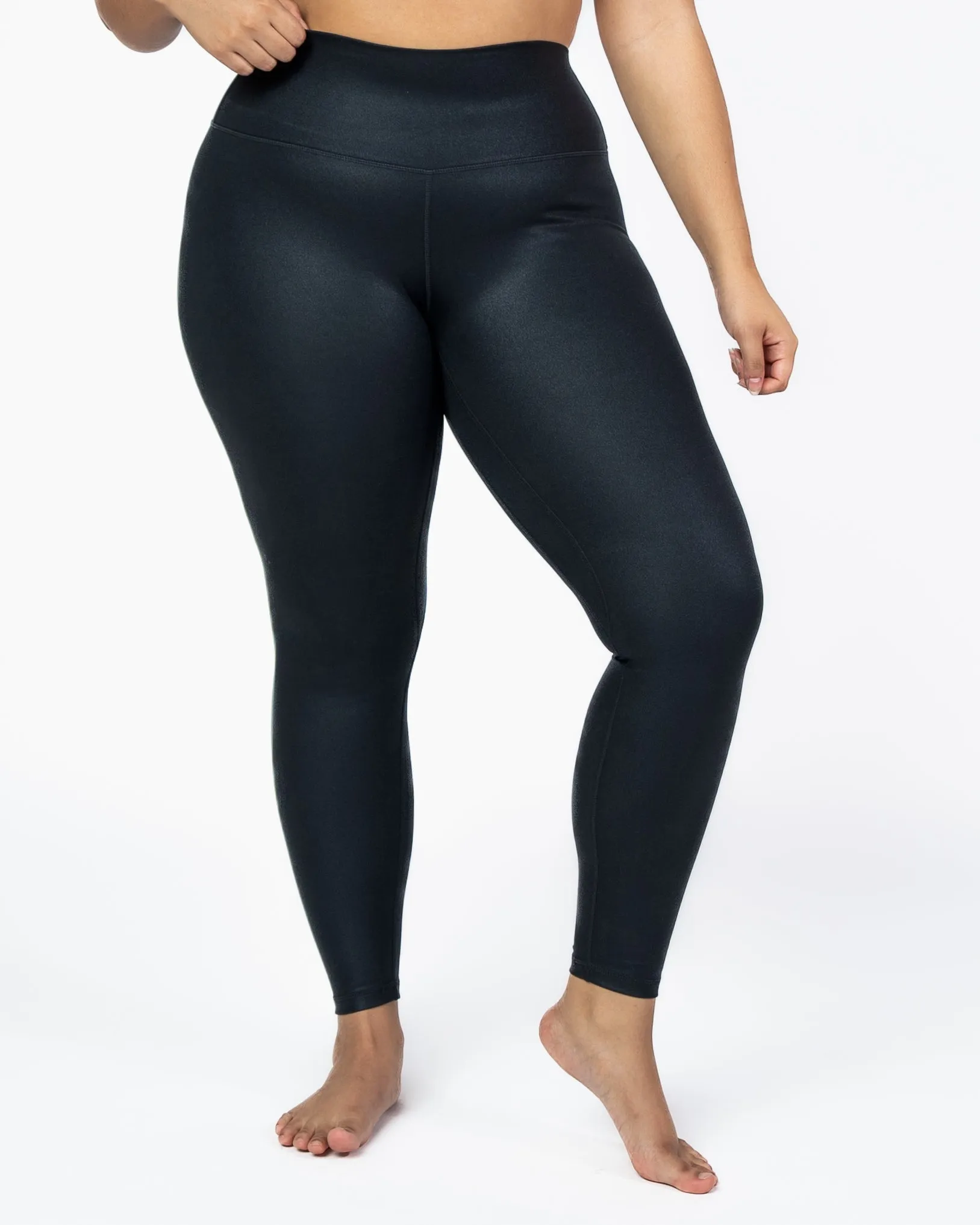 Skin Salutation Leggings - Black Shimmer Foil