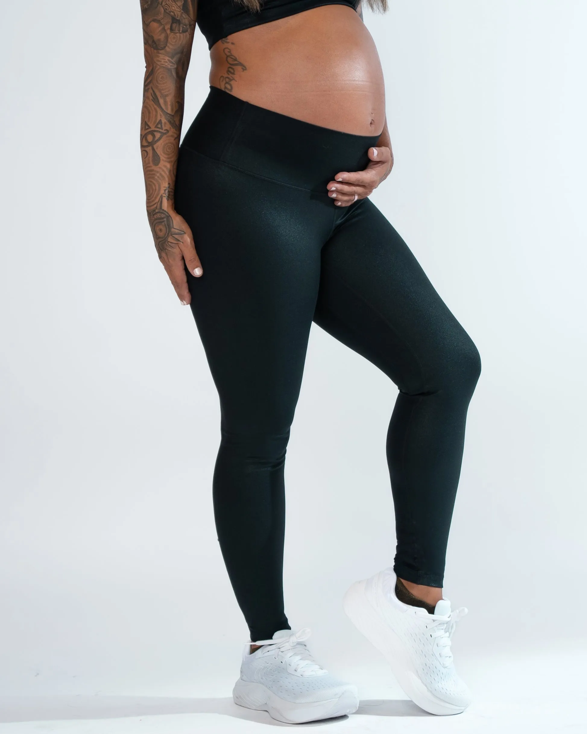 Skin Salutation Leggings - Black Shimmer Foil