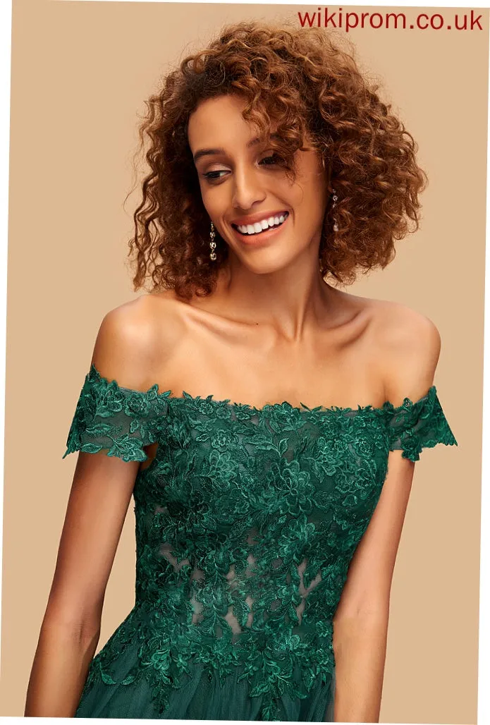 Tulle Alissa Homecoming Dresses Knee-Length With Homecoming Dress A-Line Lace Off-the-Shoulder