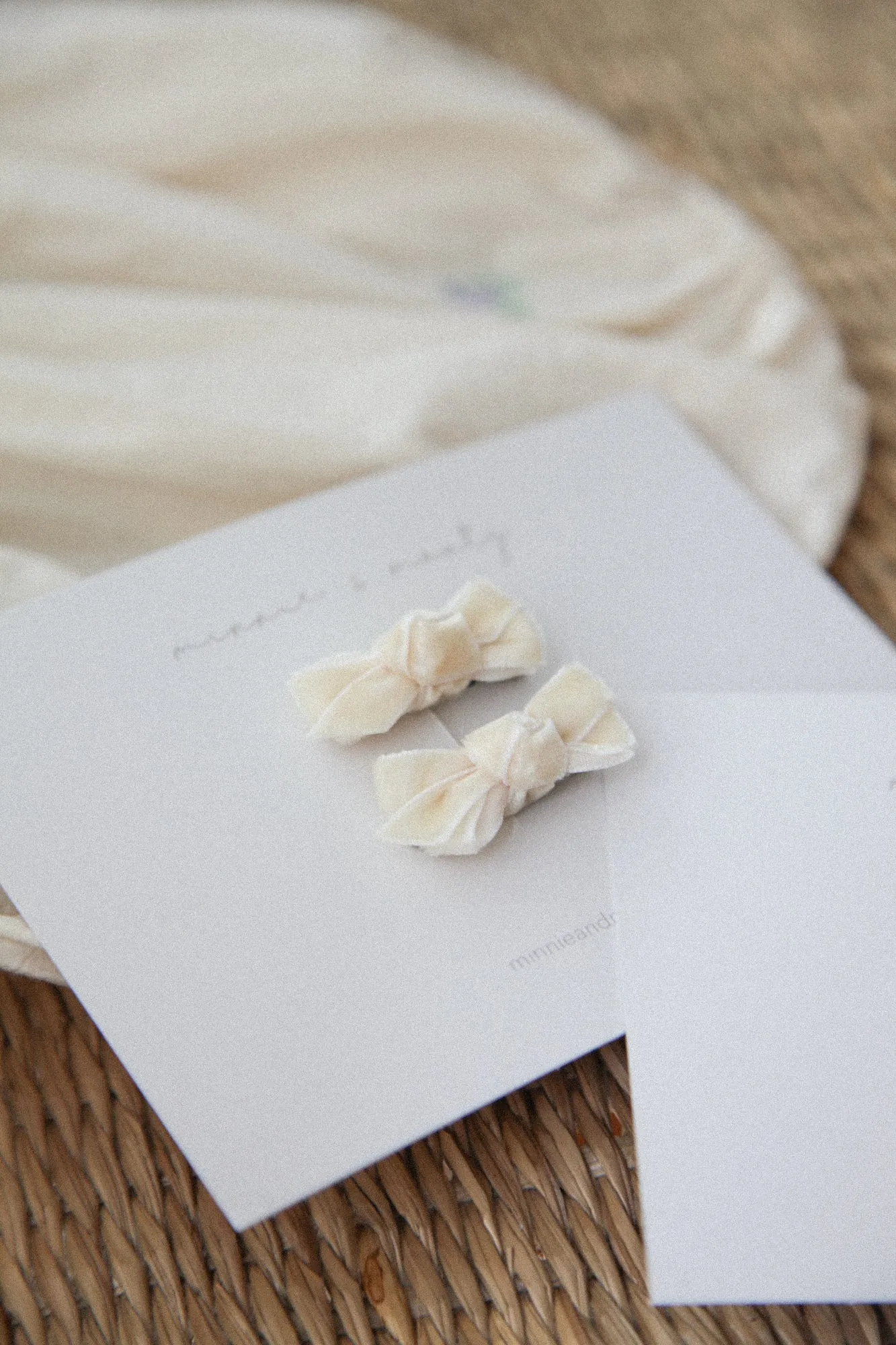 Velvet Mini Bow Clips (2 pack)
