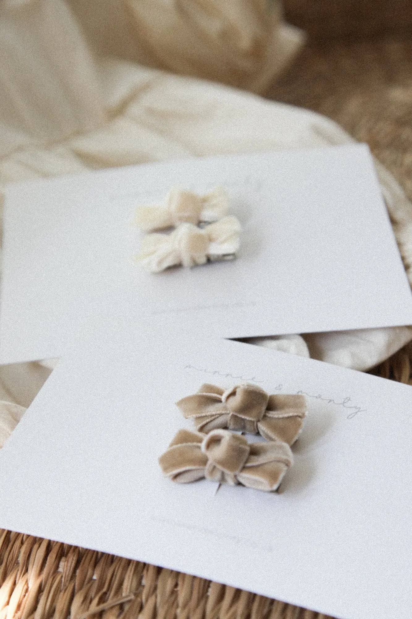 Velvet Mini Bow Clips (2 pack)