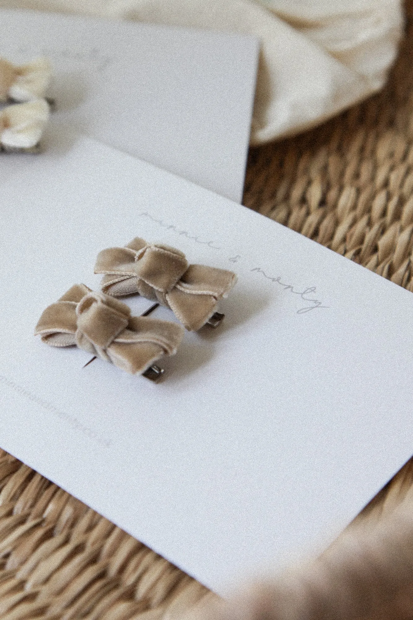 Velvet Mini Bow Clips (2 pack)