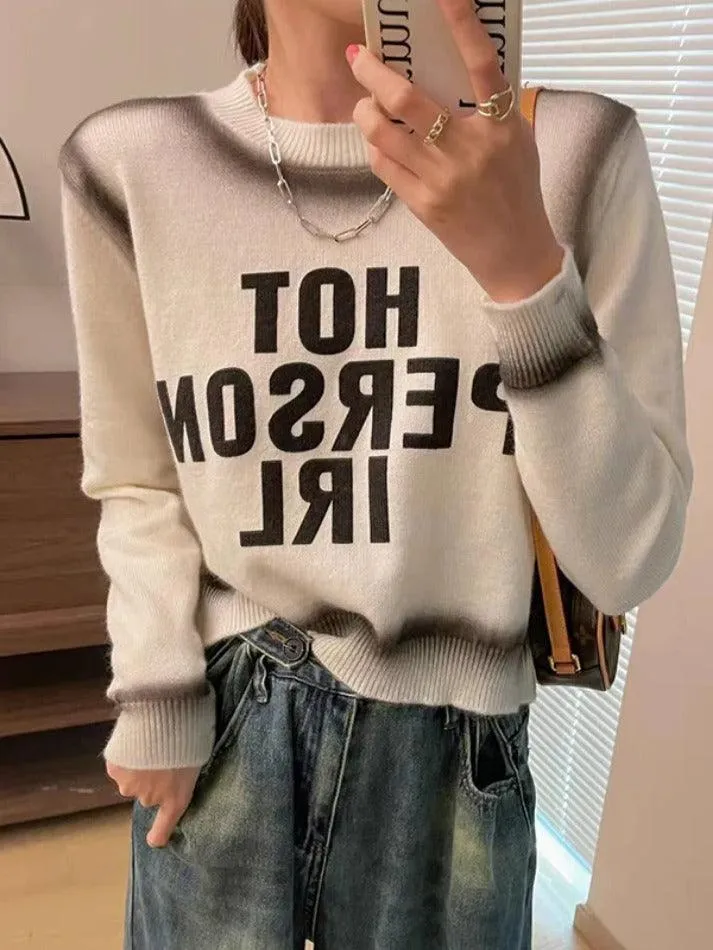 Wenkouban-Spring Casual Outfits Y2K Outfits Tie Dye Letter Print Sweater