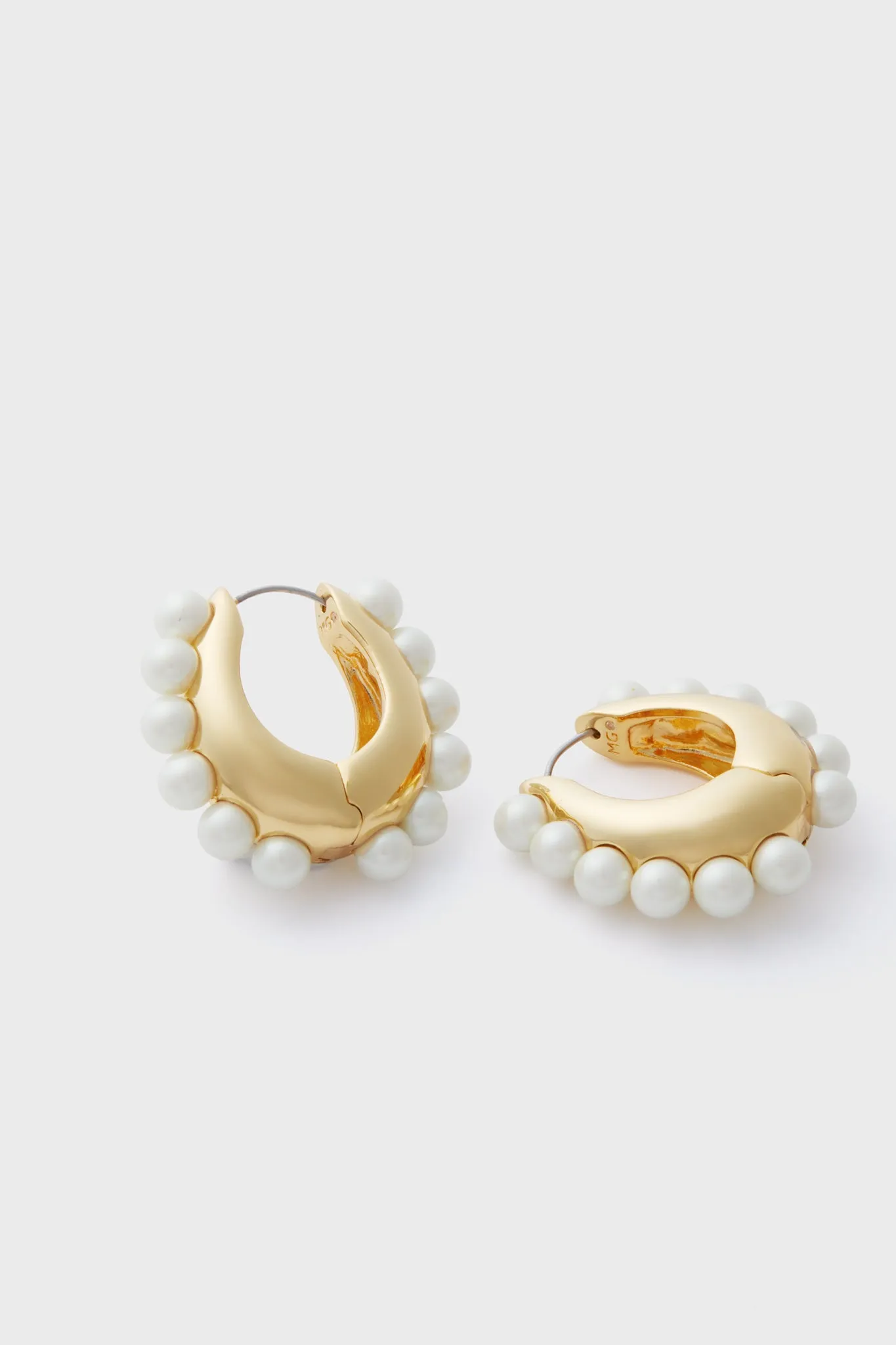 White Gold Mega Jasmin Pearl Hoops