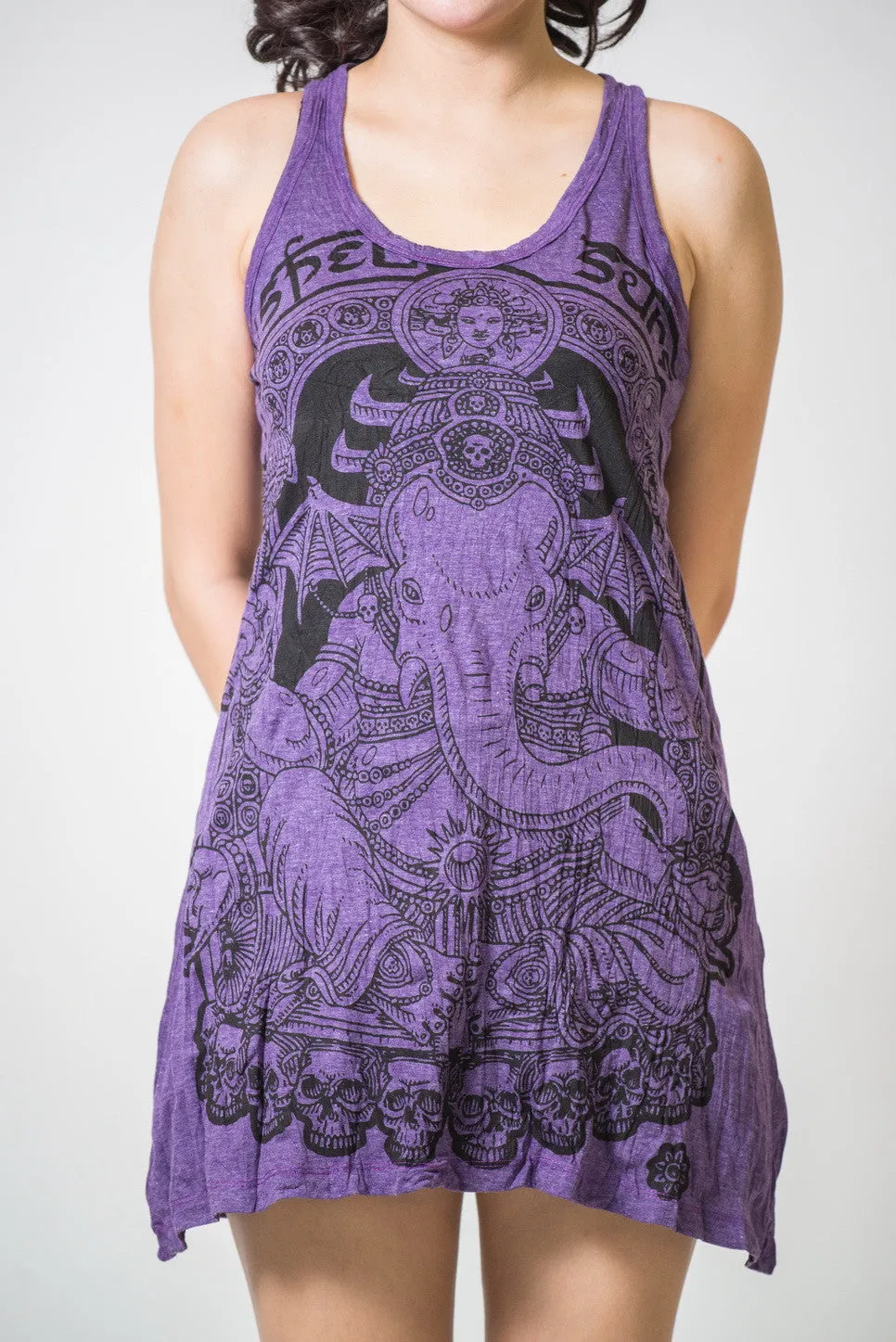 Womens Batman Ganesh Tank Dress in Purple