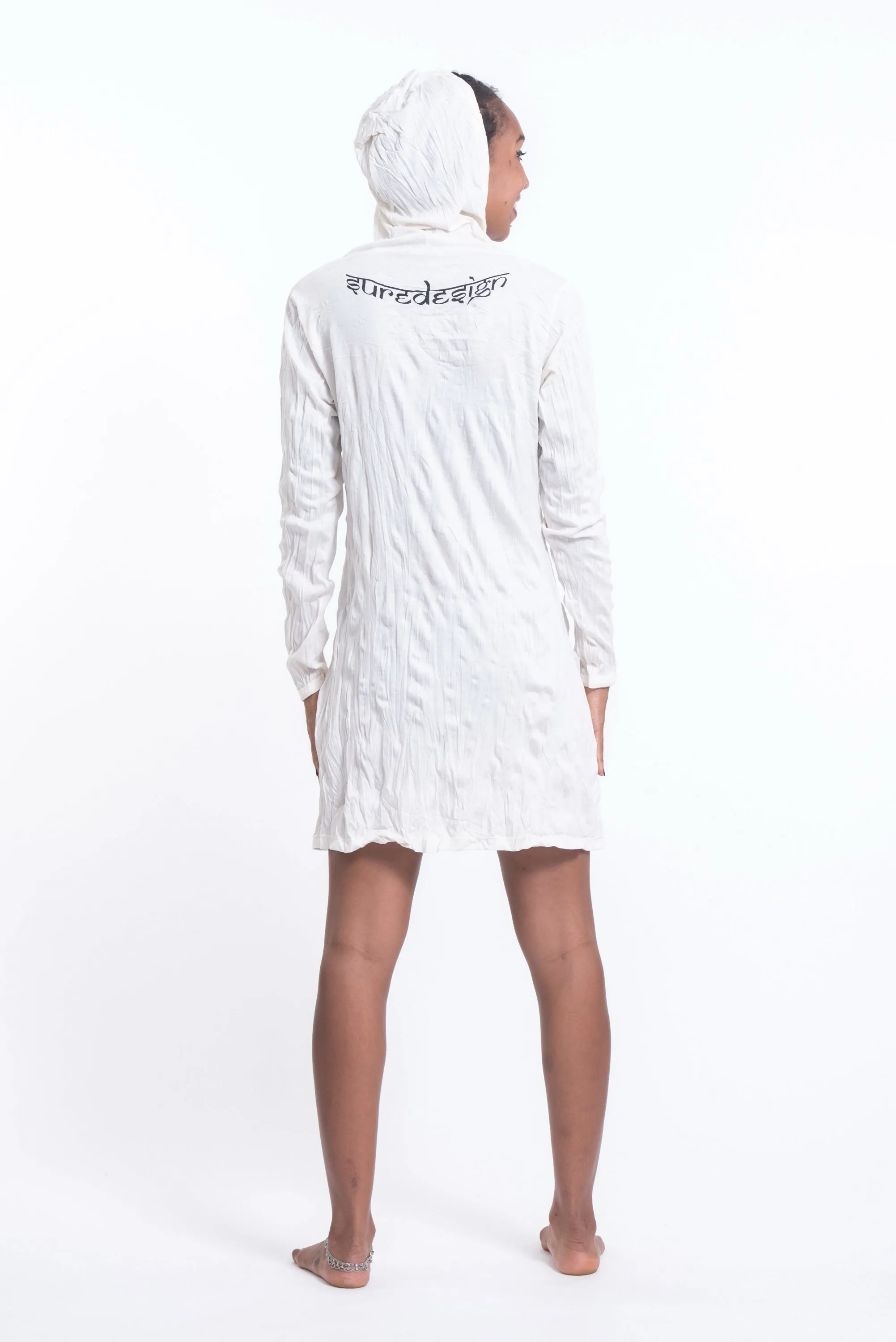 Womens Infinitee Om Hoodie Dress in White