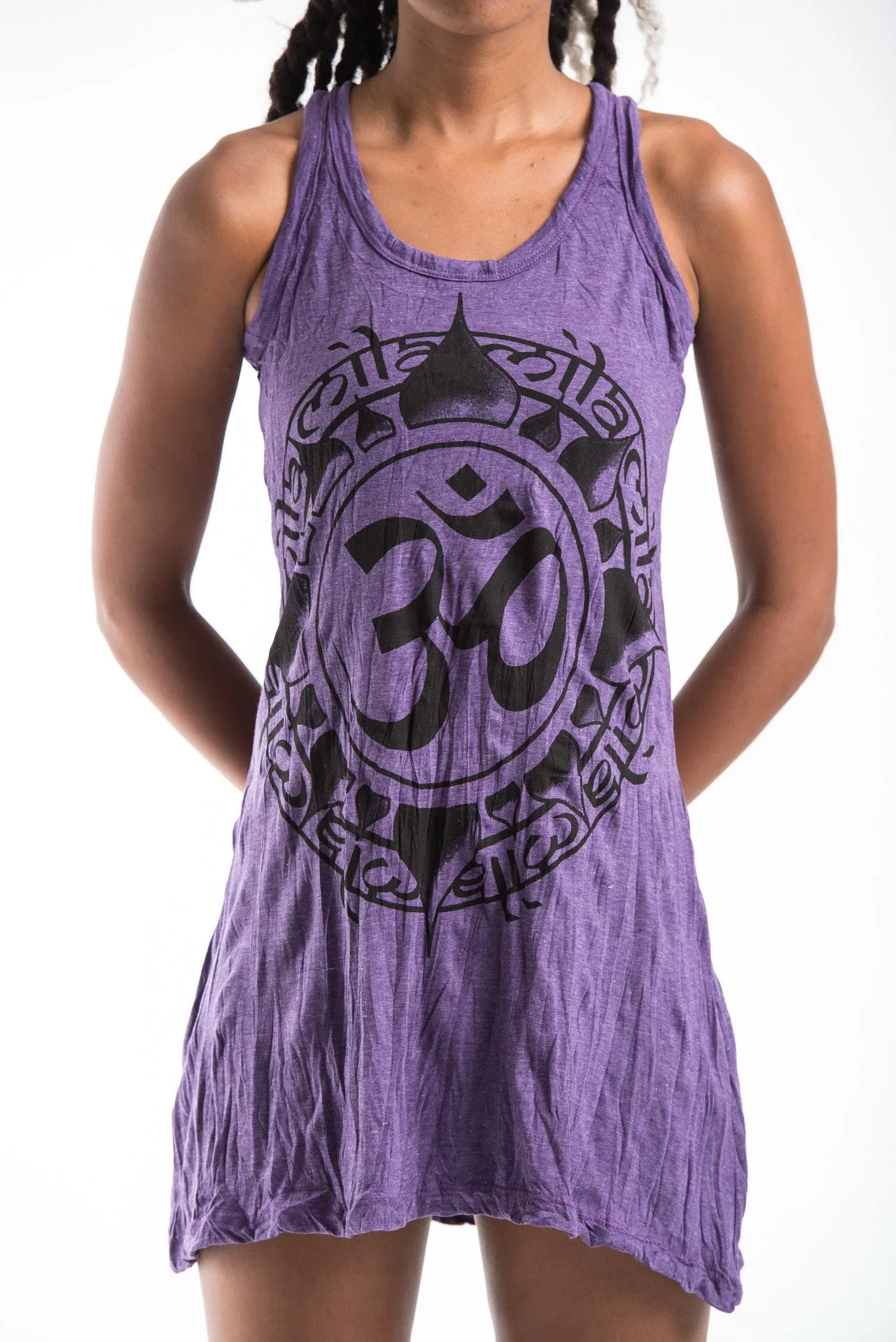 Womens Infinitee Om Tank Dress in Purple