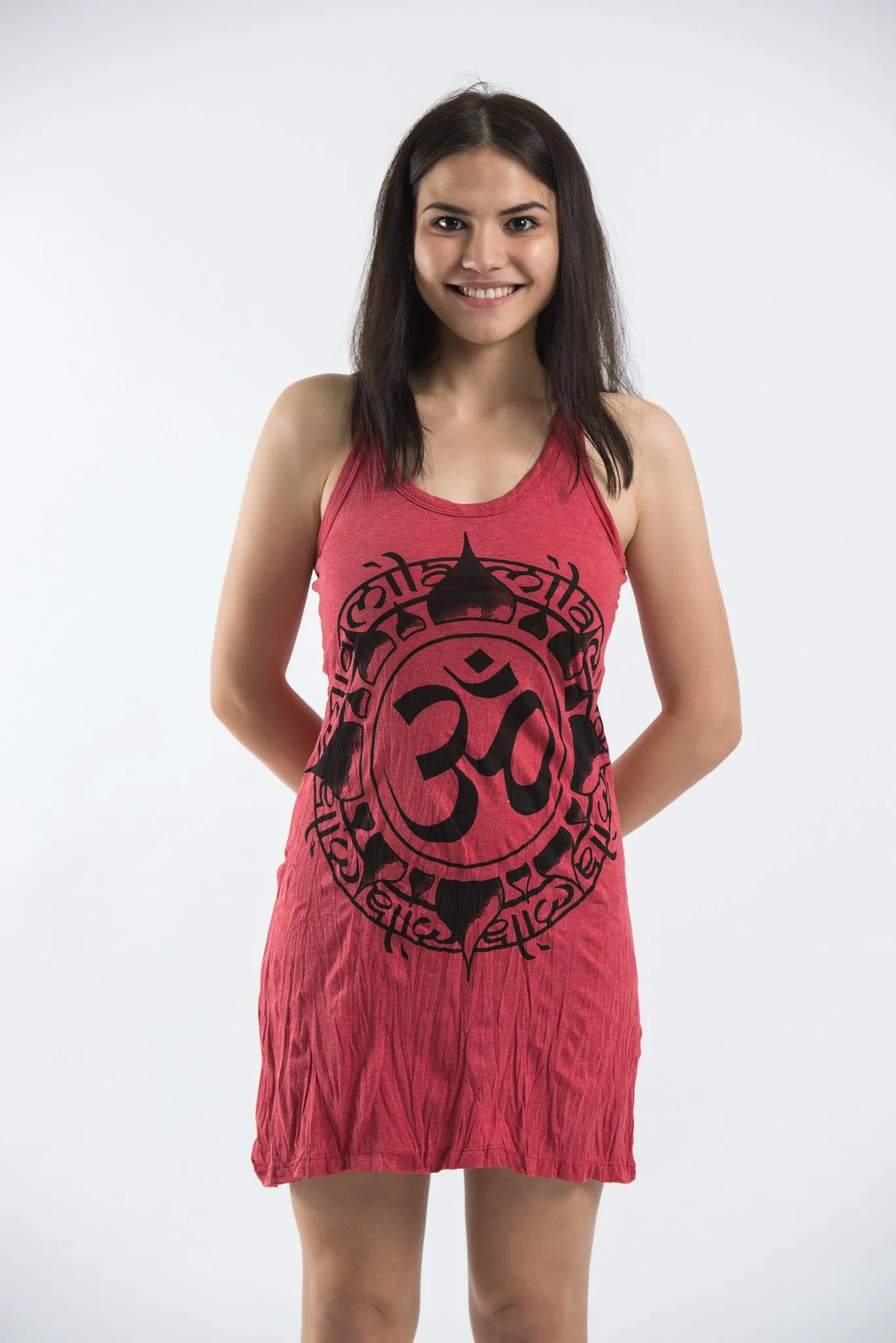 Womens Infinitee Om Tank Dress in Red
