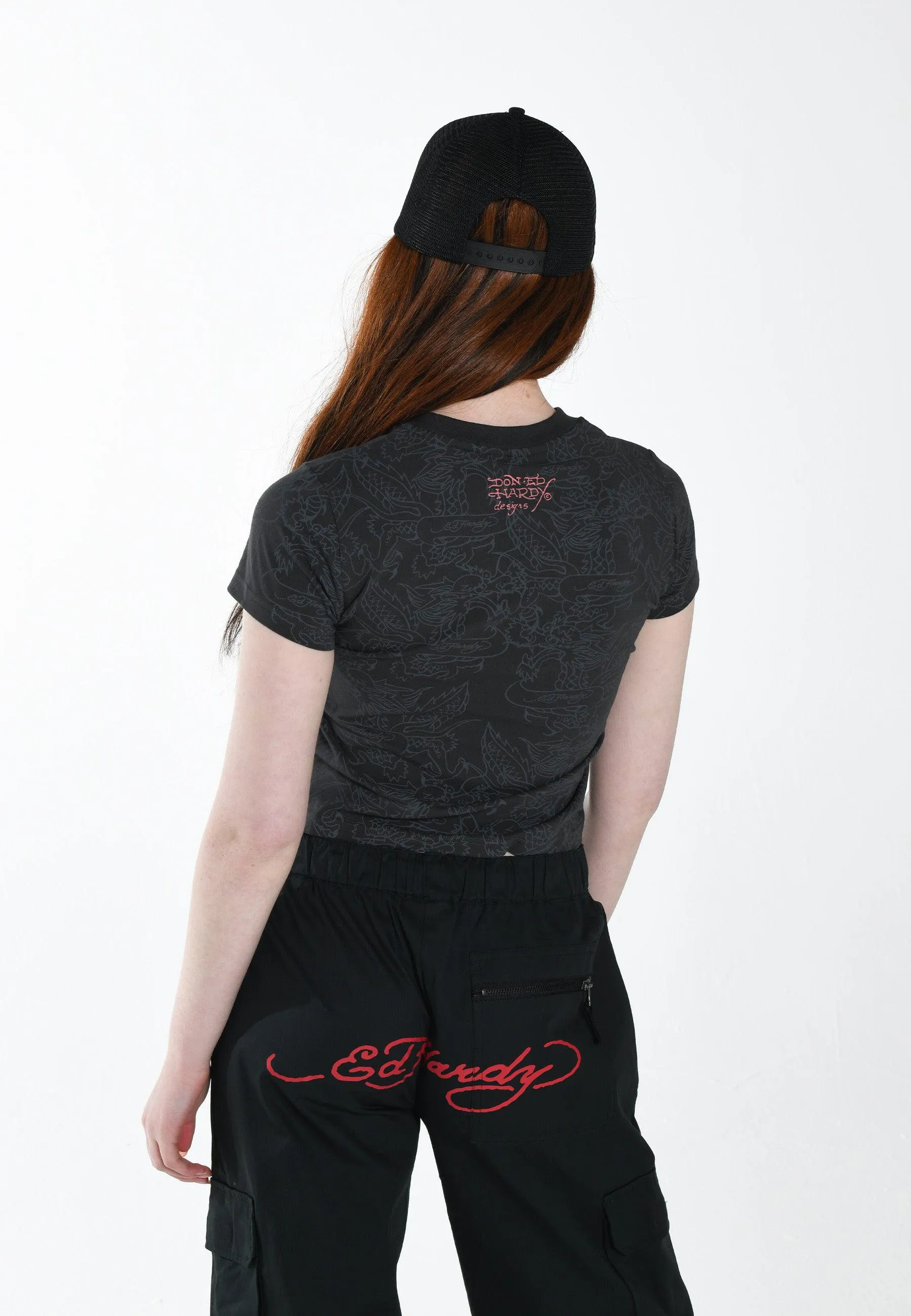 Womens Mystery-Butterfly Baby T-Shirt - Black