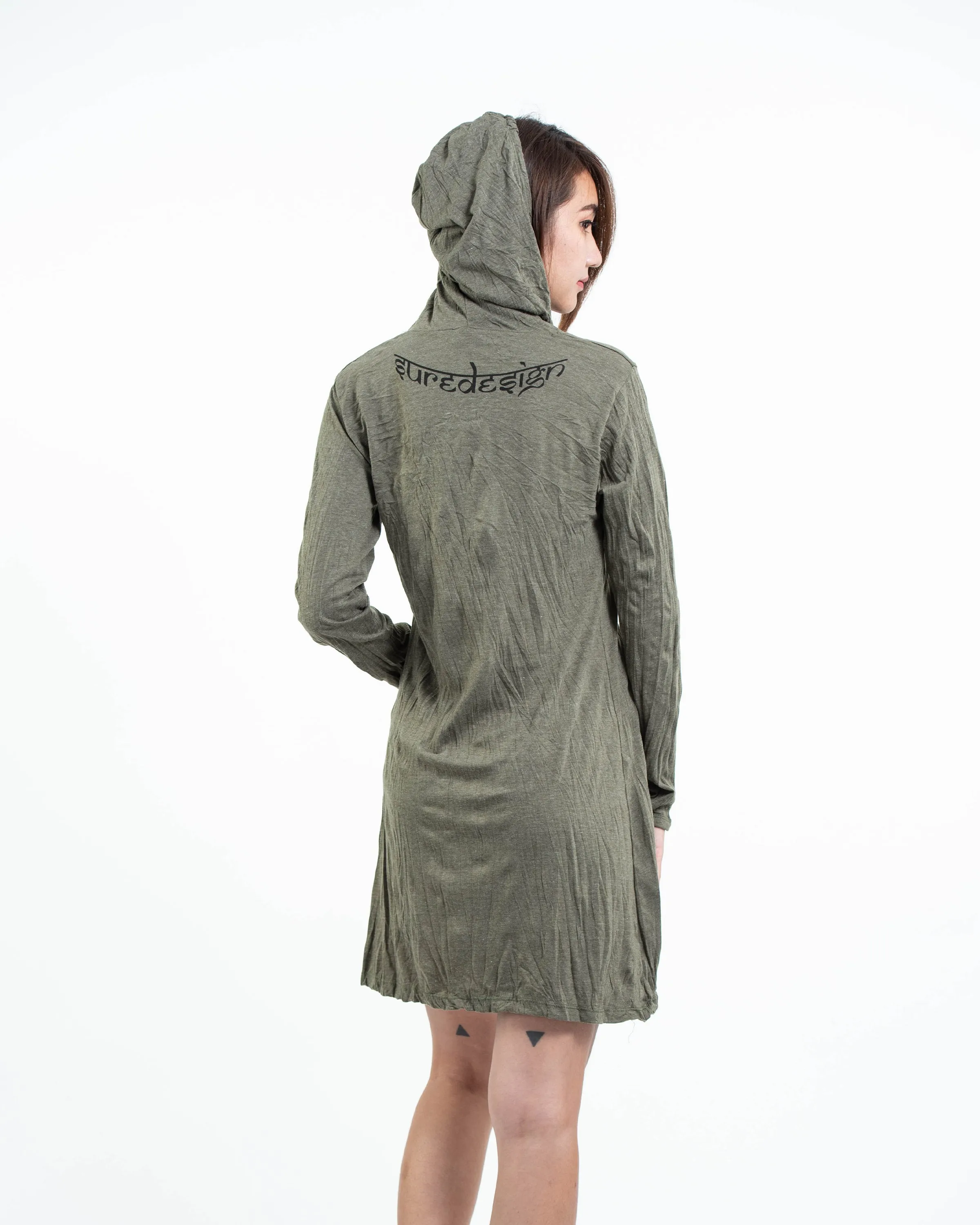 Womens Octopus Oracle Hoodie Dress in Green