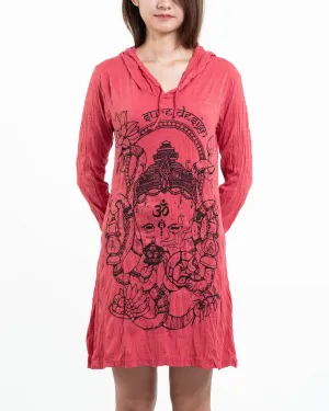 Womens Octopus Oracle Hoodie Dress in Red