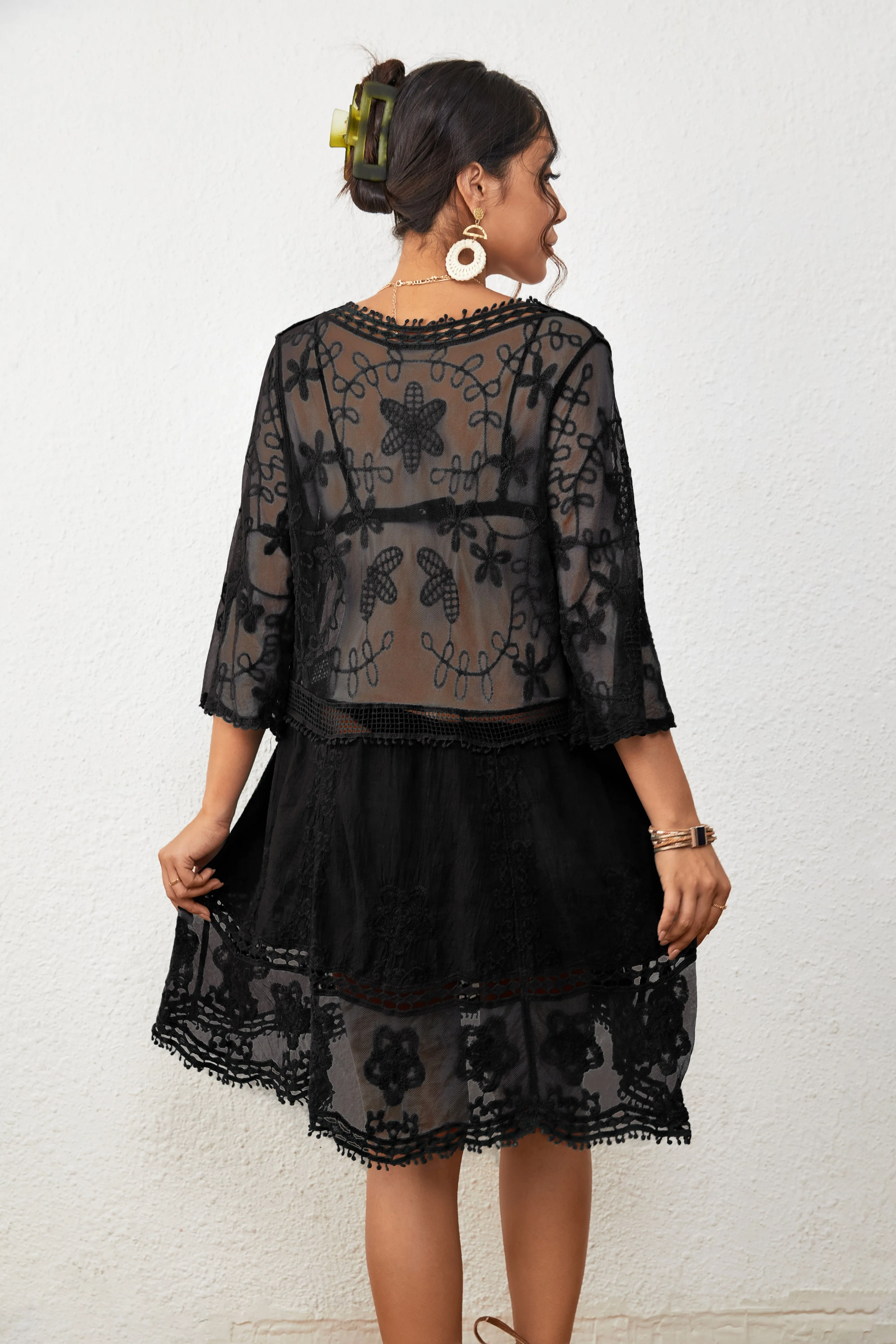 Women's V-Neck Lace Bikini Beach Dress Cover Up