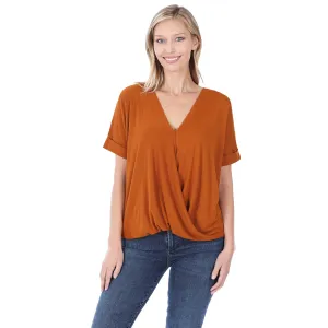 Zenana Rayon Layered-look Draped Front Top